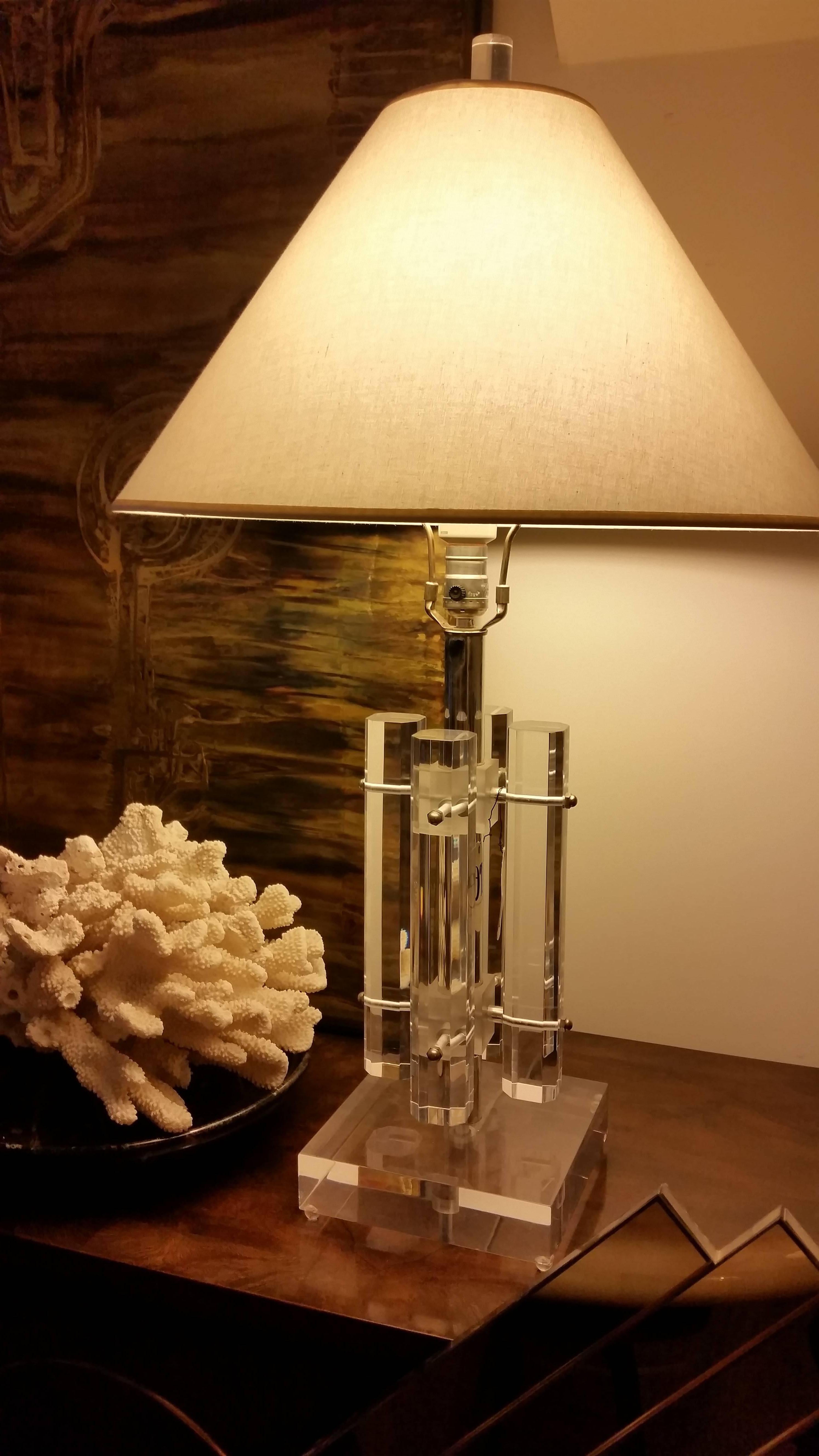 American Lucite Lamp For Sale