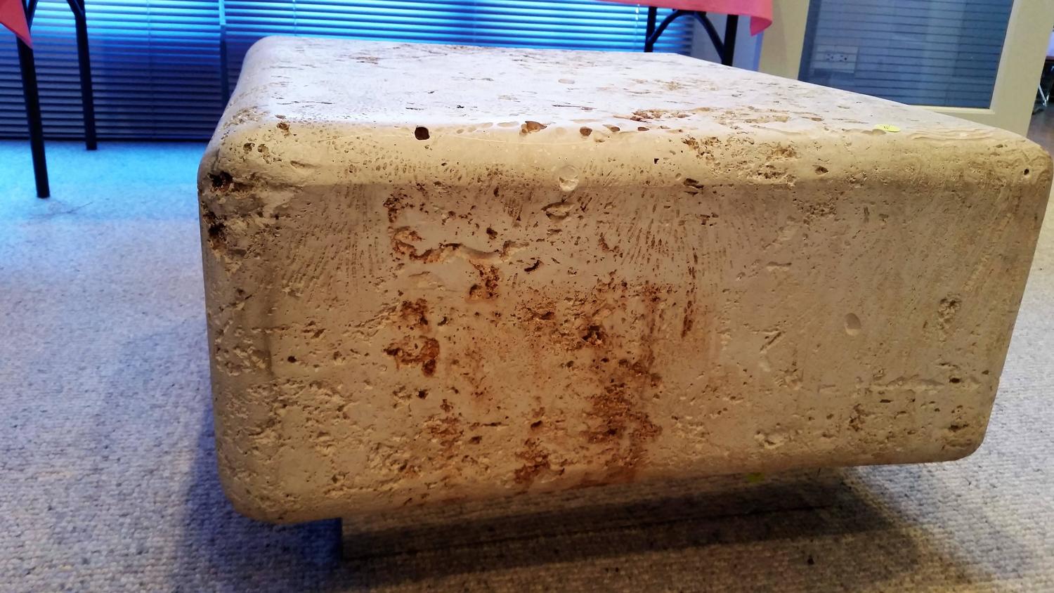 Natural Faux Coral Stone Fossilized Coffee Table For Sale at 1stdibs