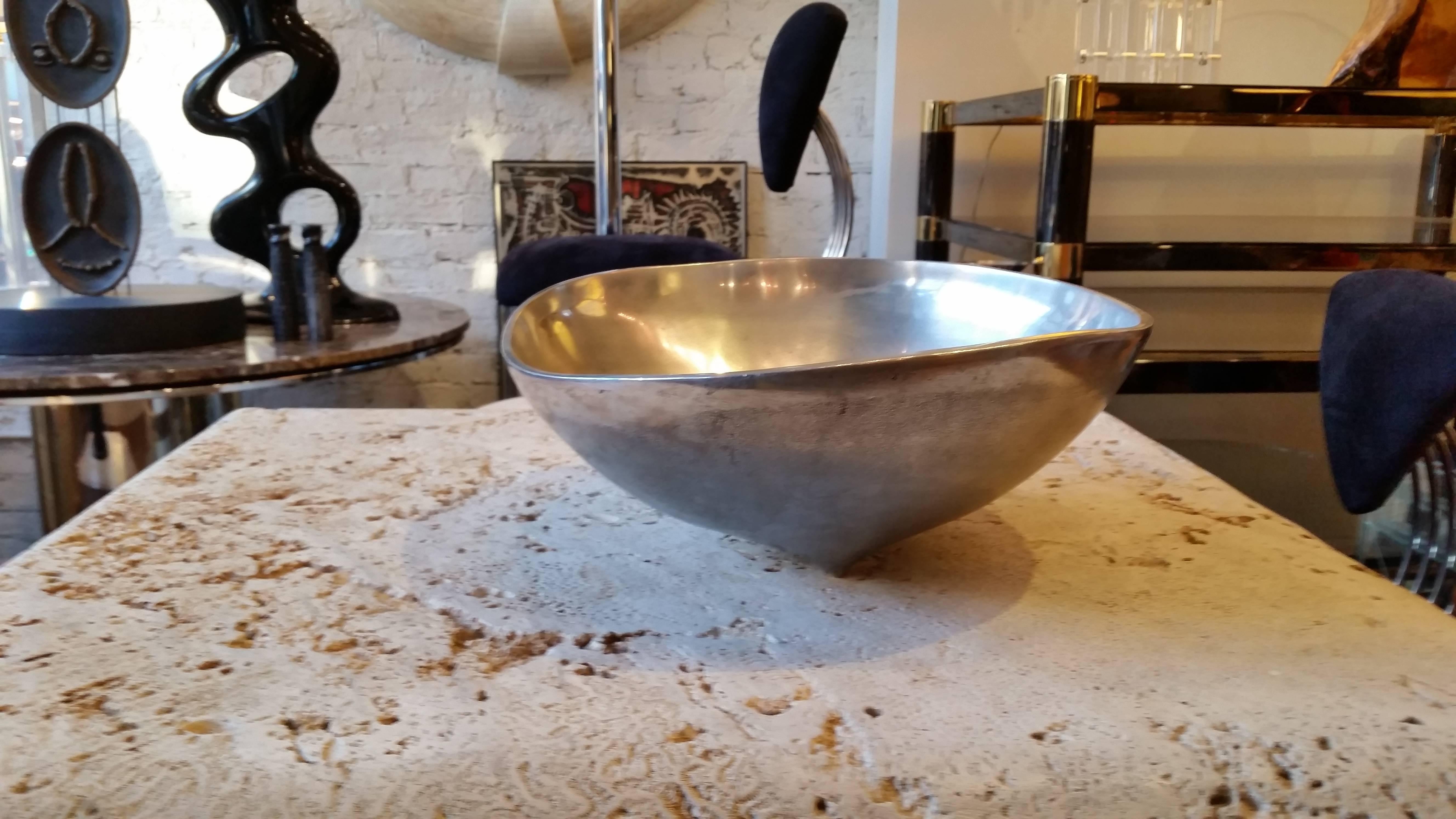 Biomorphic Aluminum Footed Bowl 1