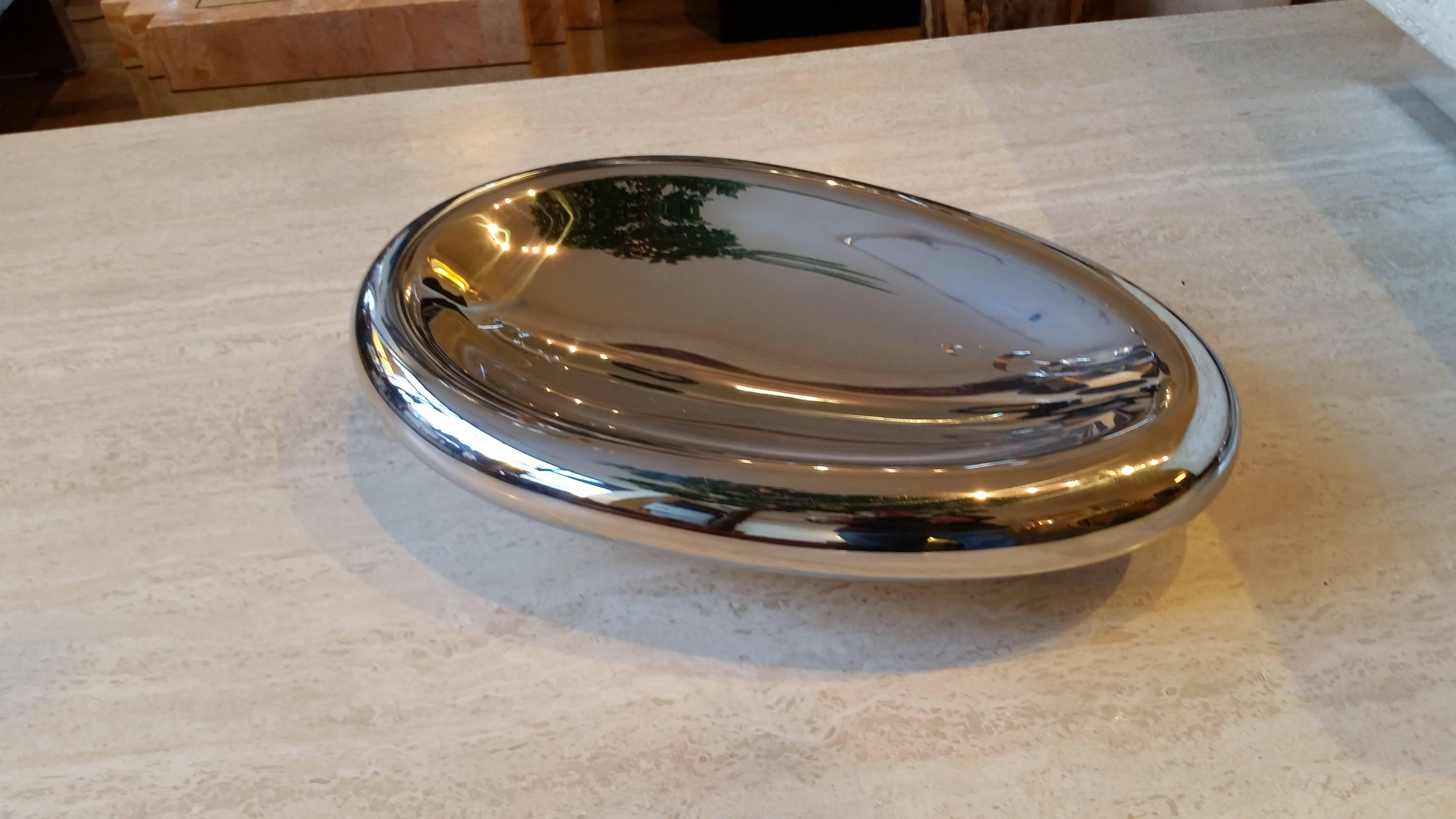 Mid-Century Modern Nigel Coates Chrome Biomorphic Bowl