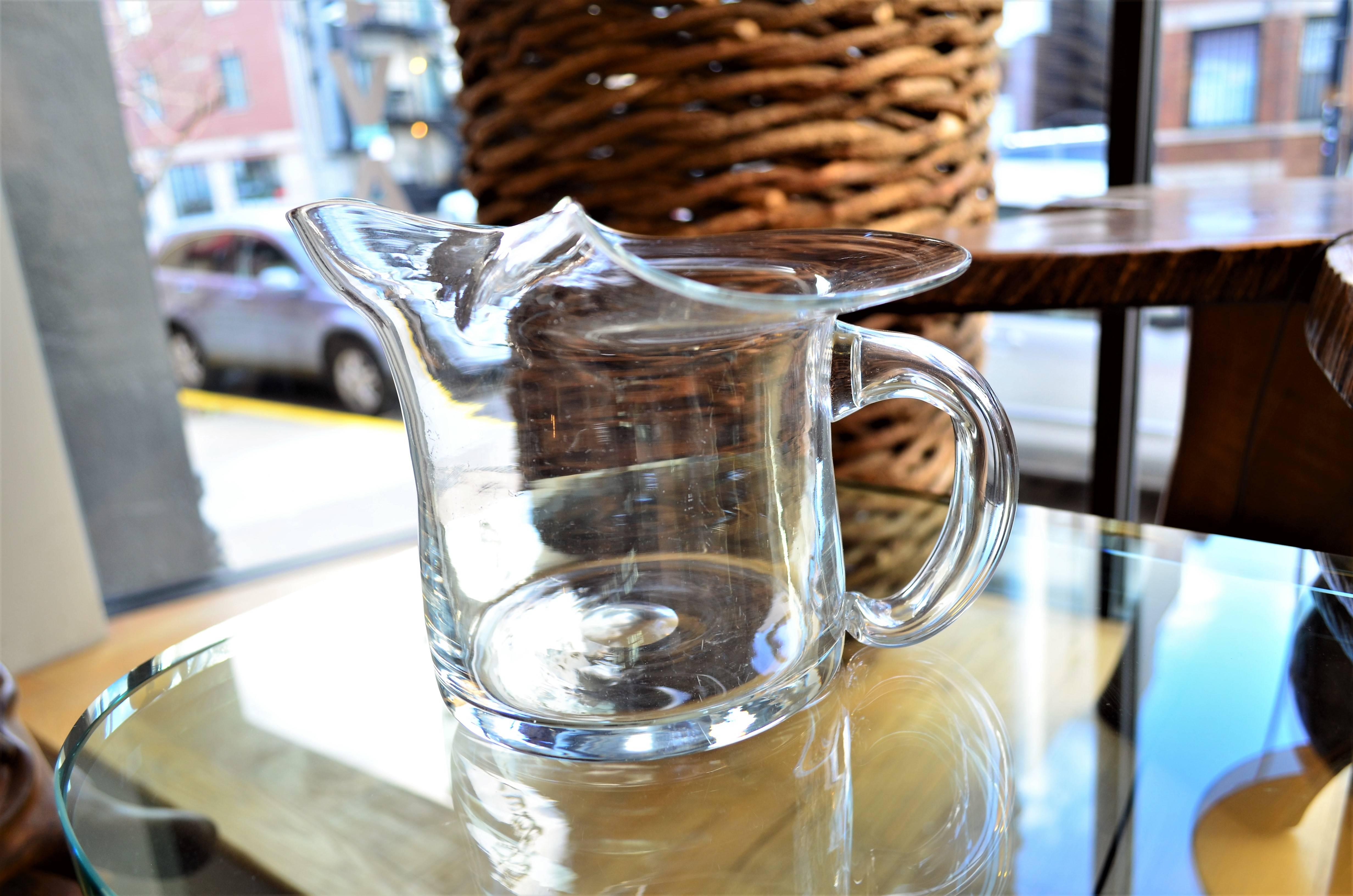 Italian Clear Glass Pitcher For Sale 1