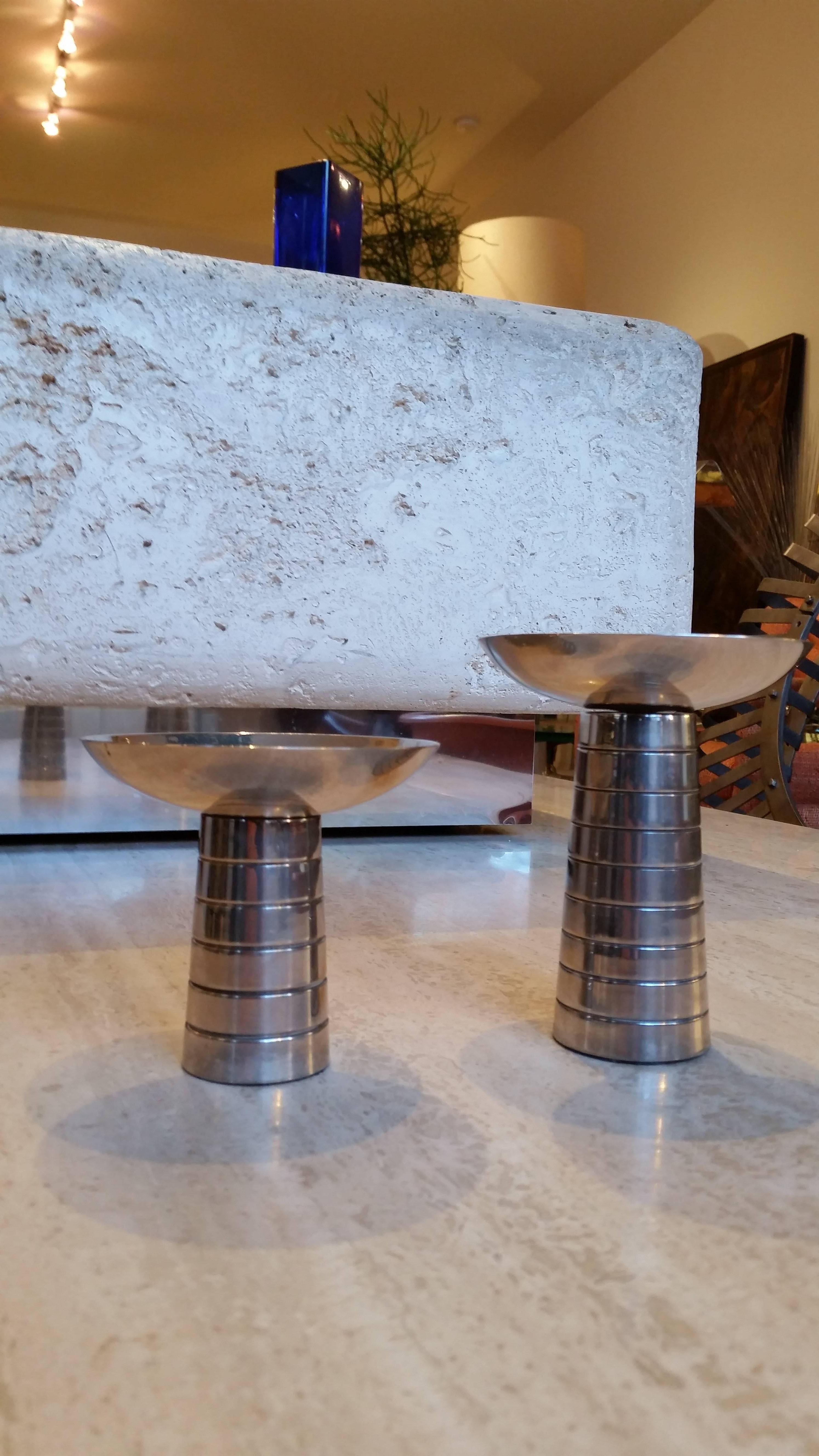 Mid-Century Modern Pair of Tommi Parzinger Style Candleholders