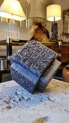 Reclaimed Printer's Block Folk Art Sculpture