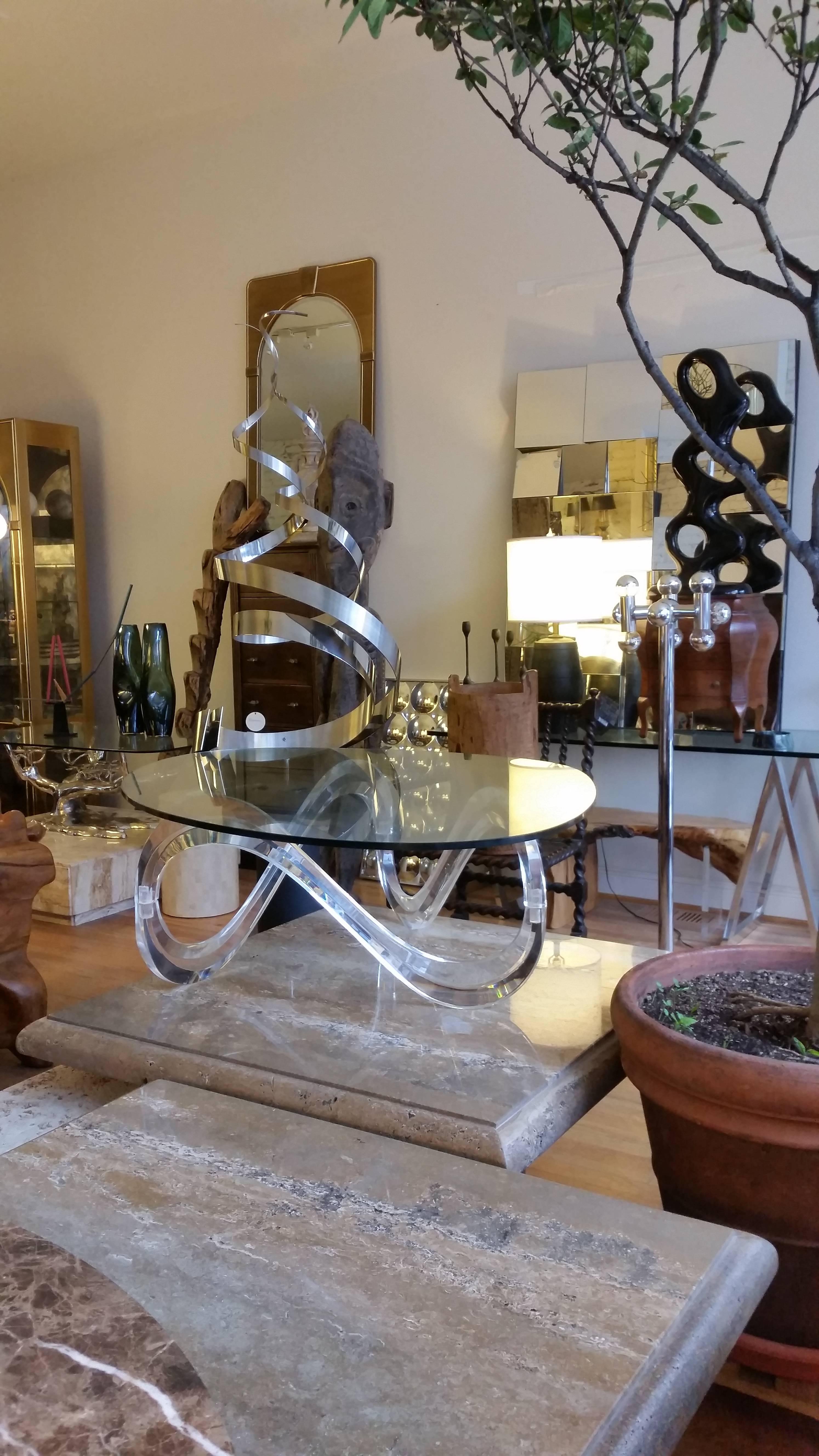 Mid-Century Lucite Ribbon Coffee Table 3