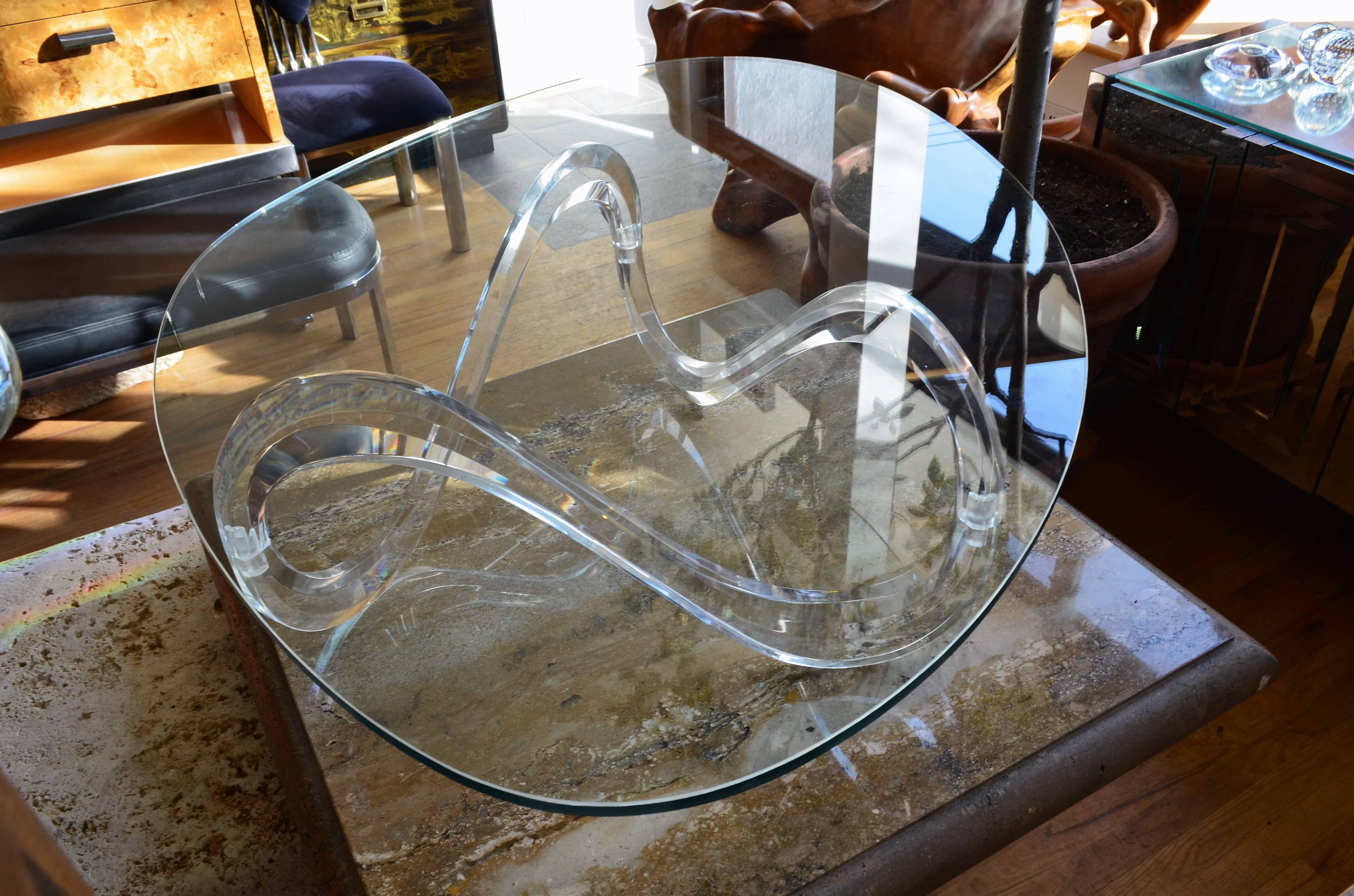 Mid-Century Lucite Ribbon Coffee Table 2