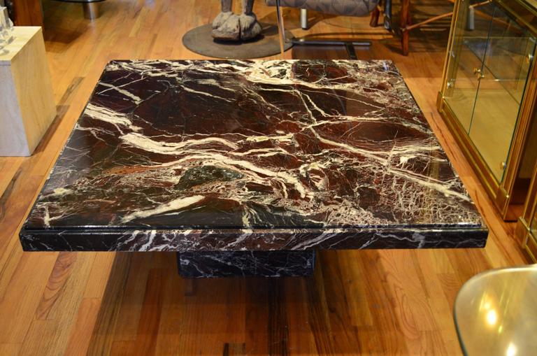 Italian Black Marble Square Coffee Table For Sale at 1stdibs