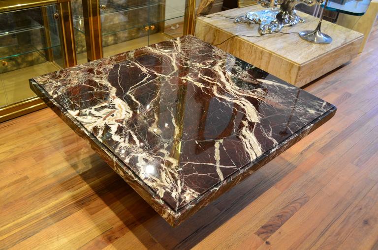 Italian Black Marble Pedestal Square Coffee Table at 1stdibs