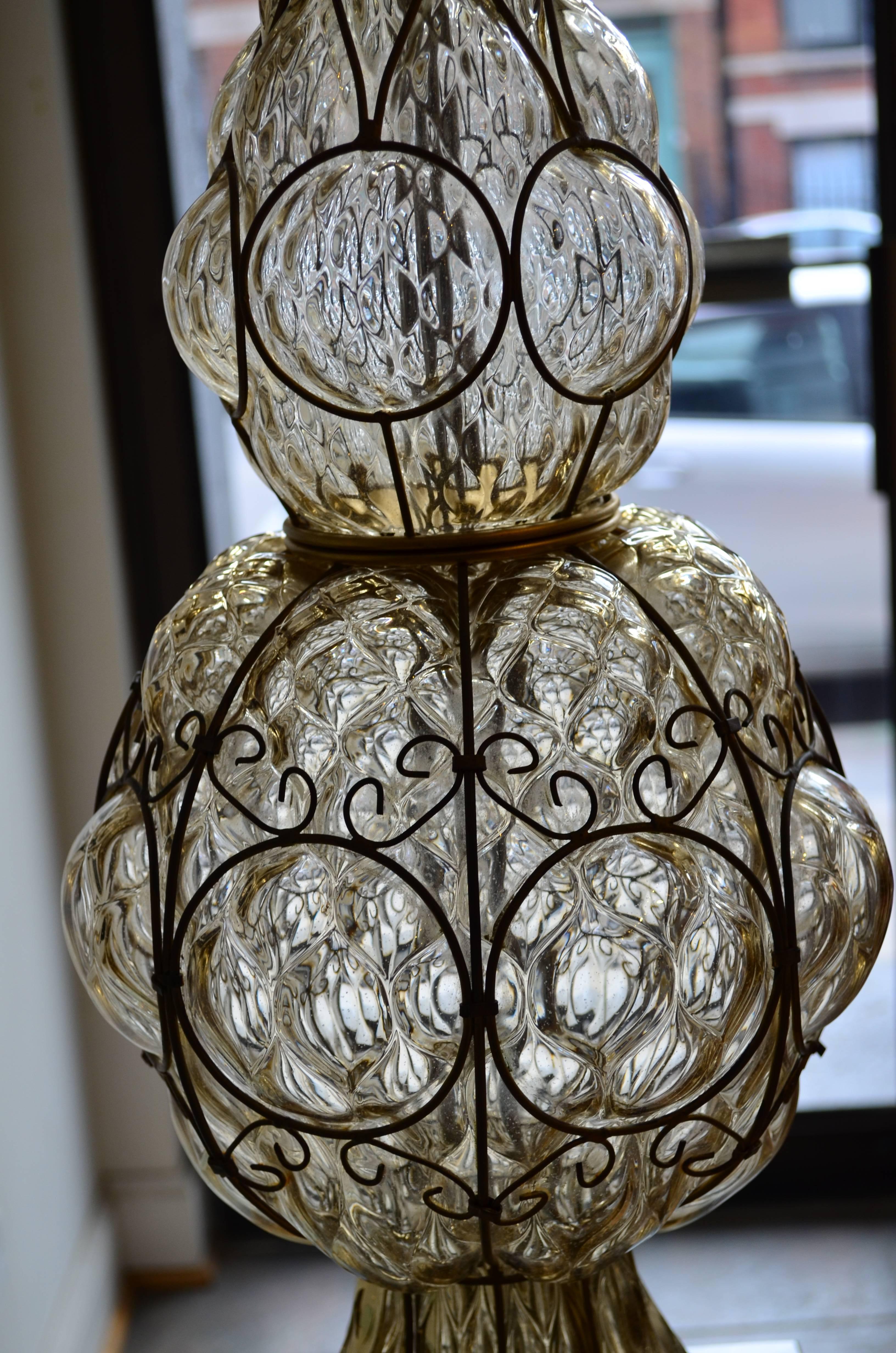 Large Scale Vintage Marbro Venetian Glass Lamp For Sale 1