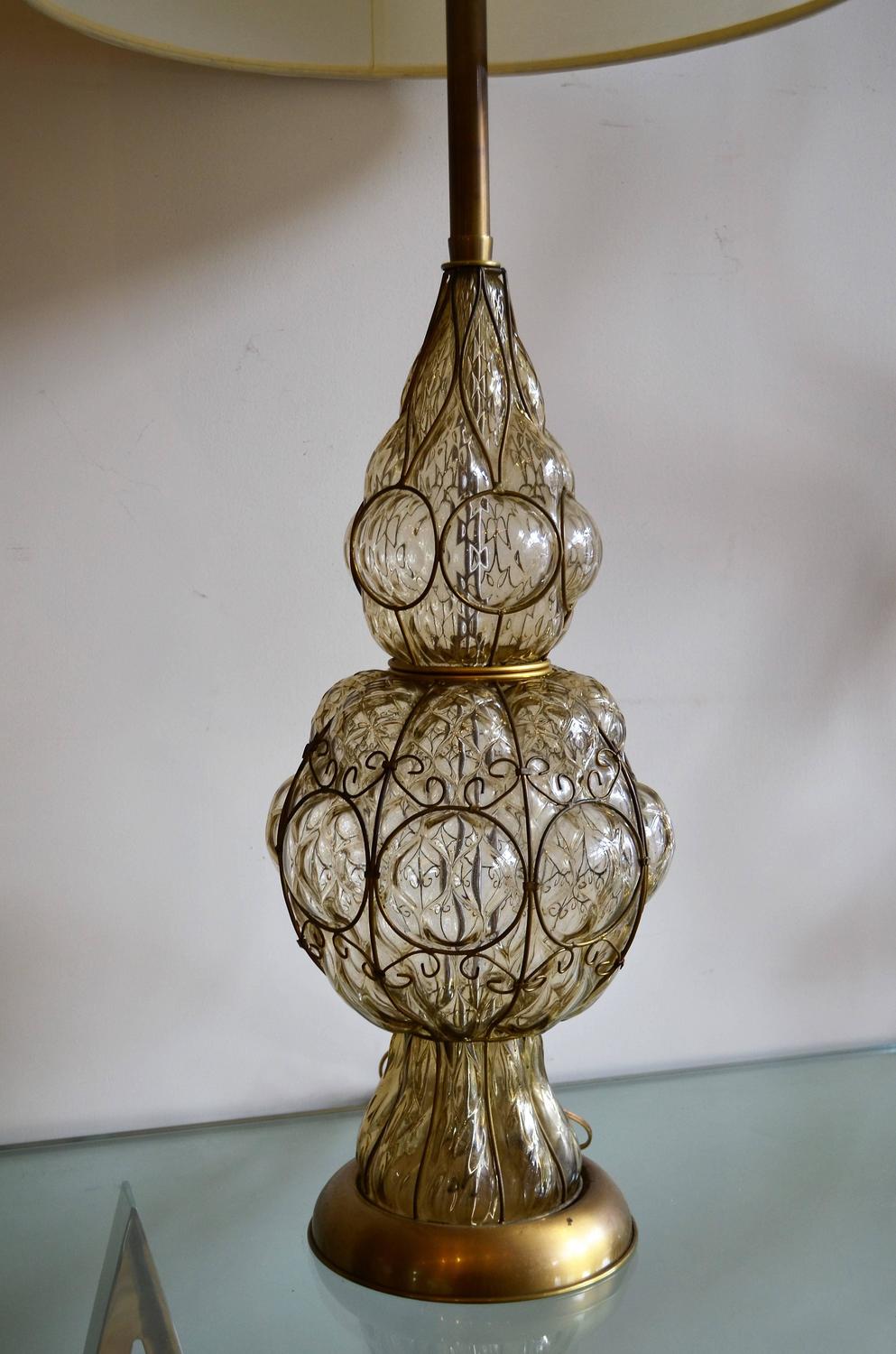 Large Scale Vintage Marbro Glass Lamp For Sale at 1stdibs