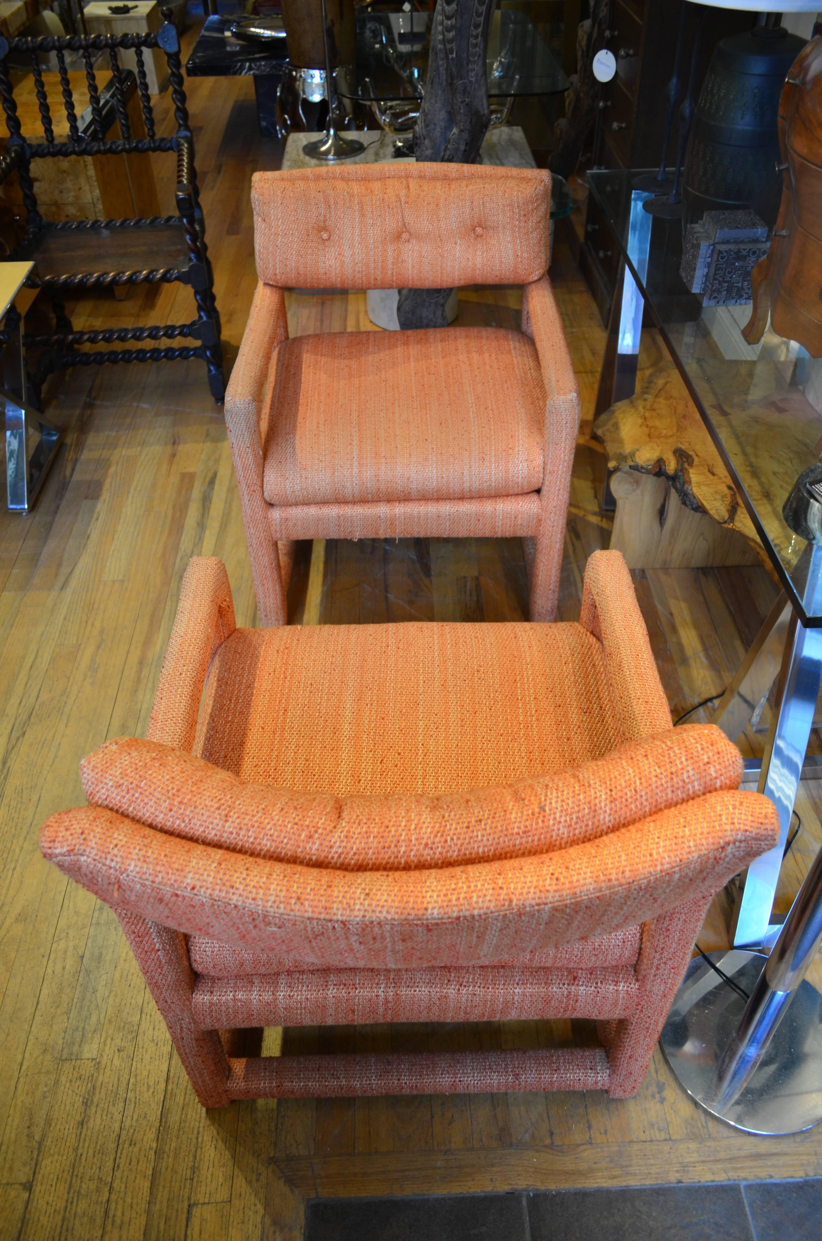 Mid-Century Modern Pair of Milo Baughman Parsons Chairs