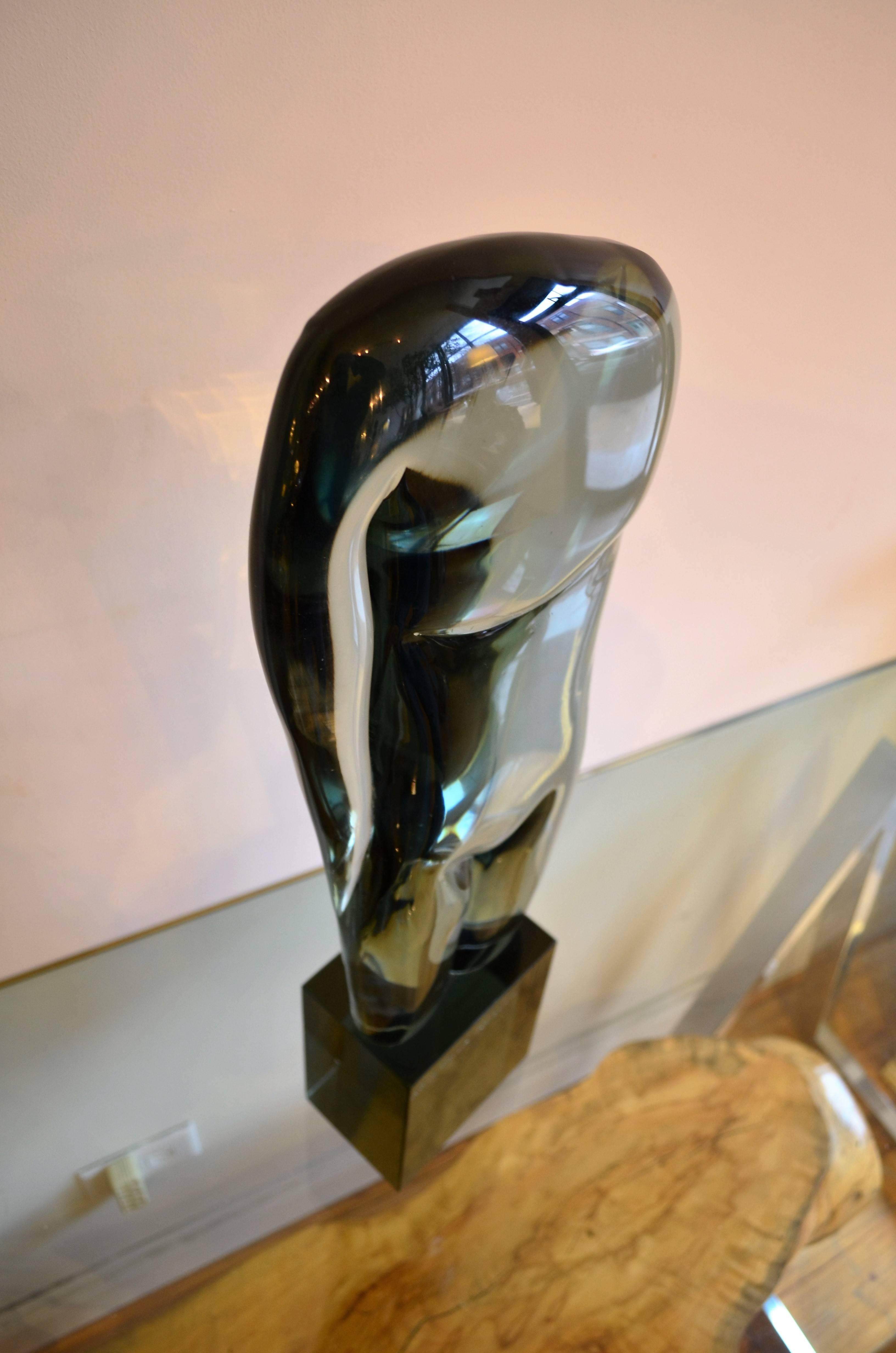 Late 20th Century Large Abstract Figural Loredano Rosini Murano Glass Torso Sculpture