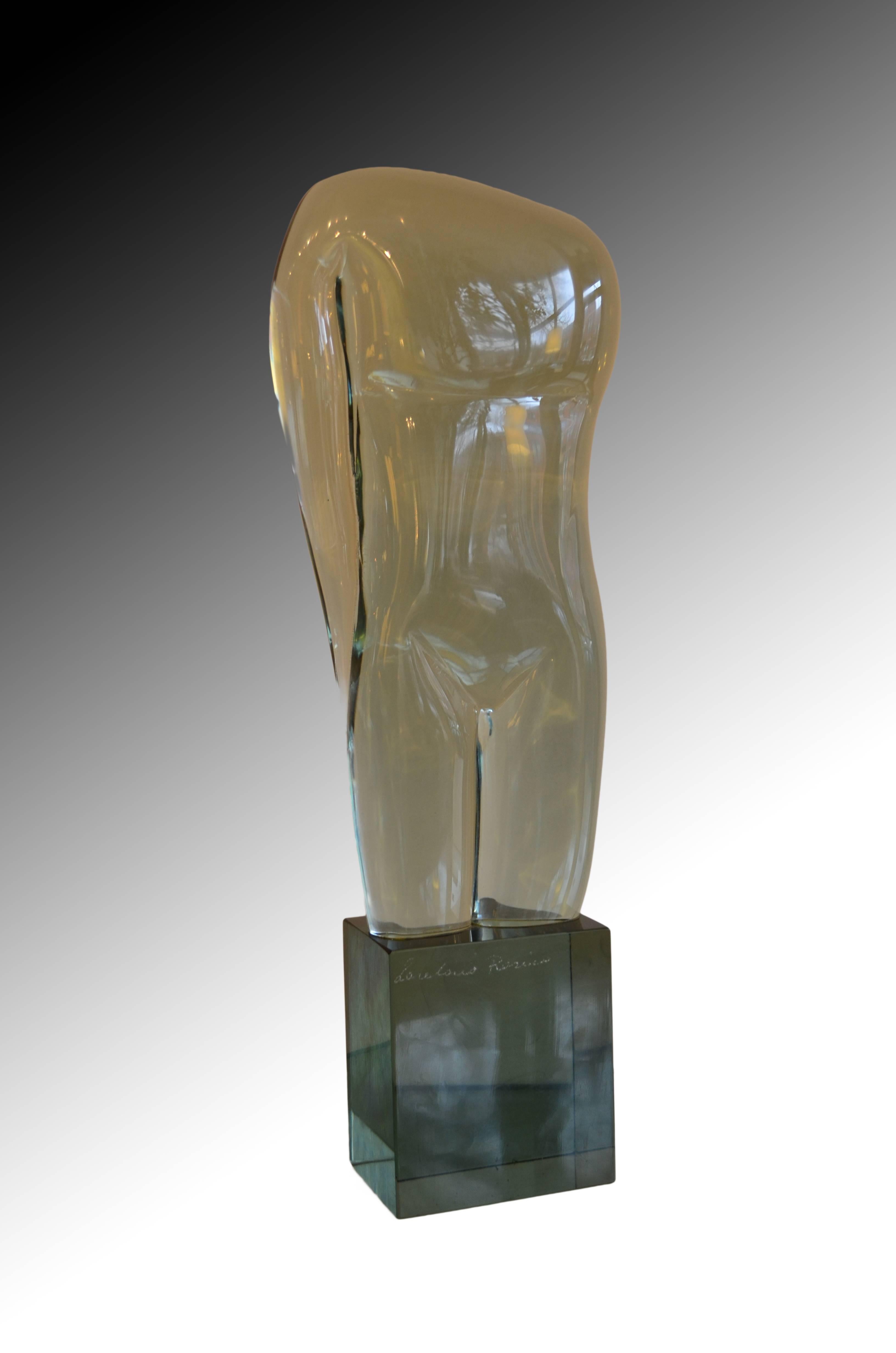 Art Glass Large Abstract Figural Loredano Rosini Murano Glass Torso Sculpture