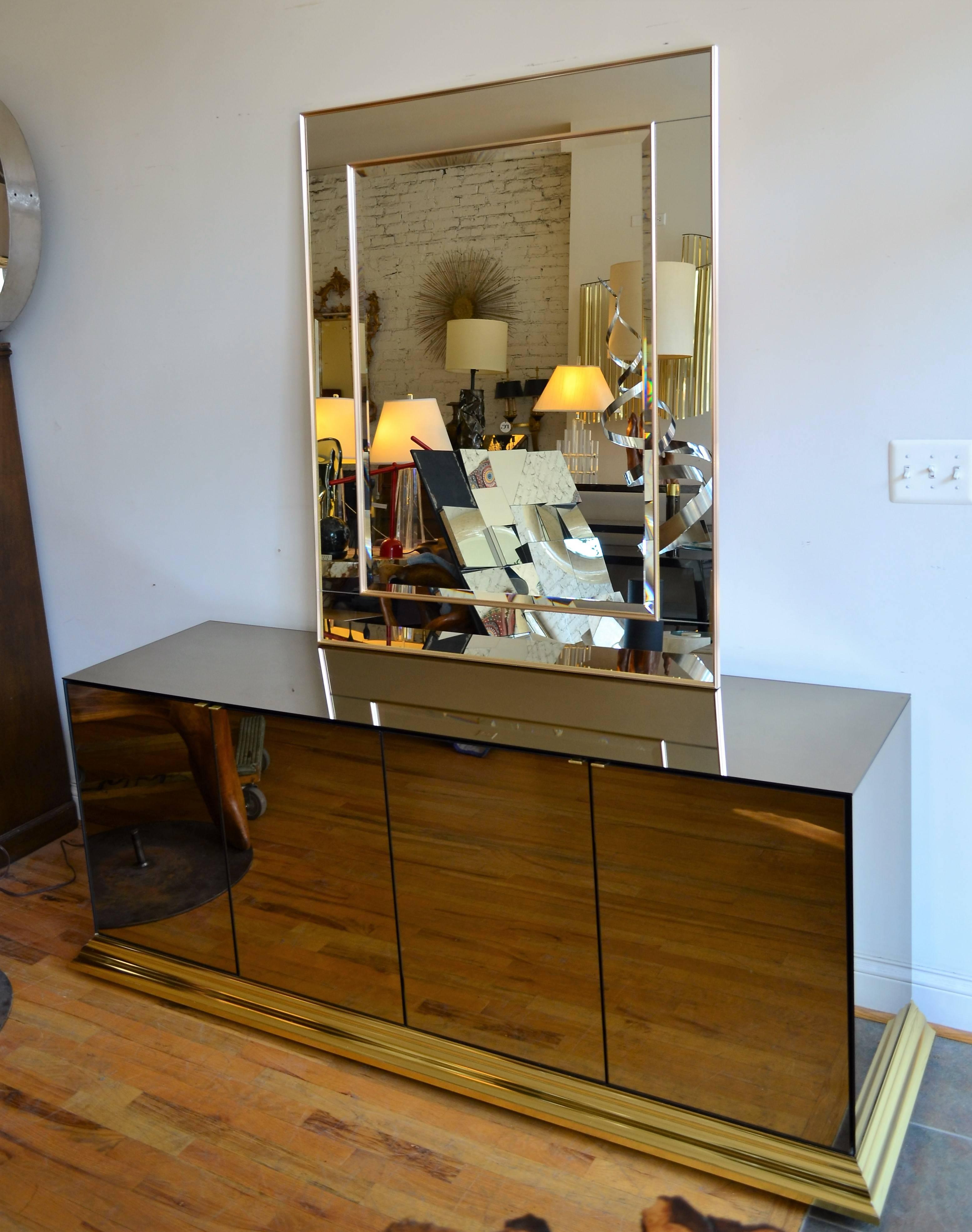 Brass Mirrored Ello Credenza