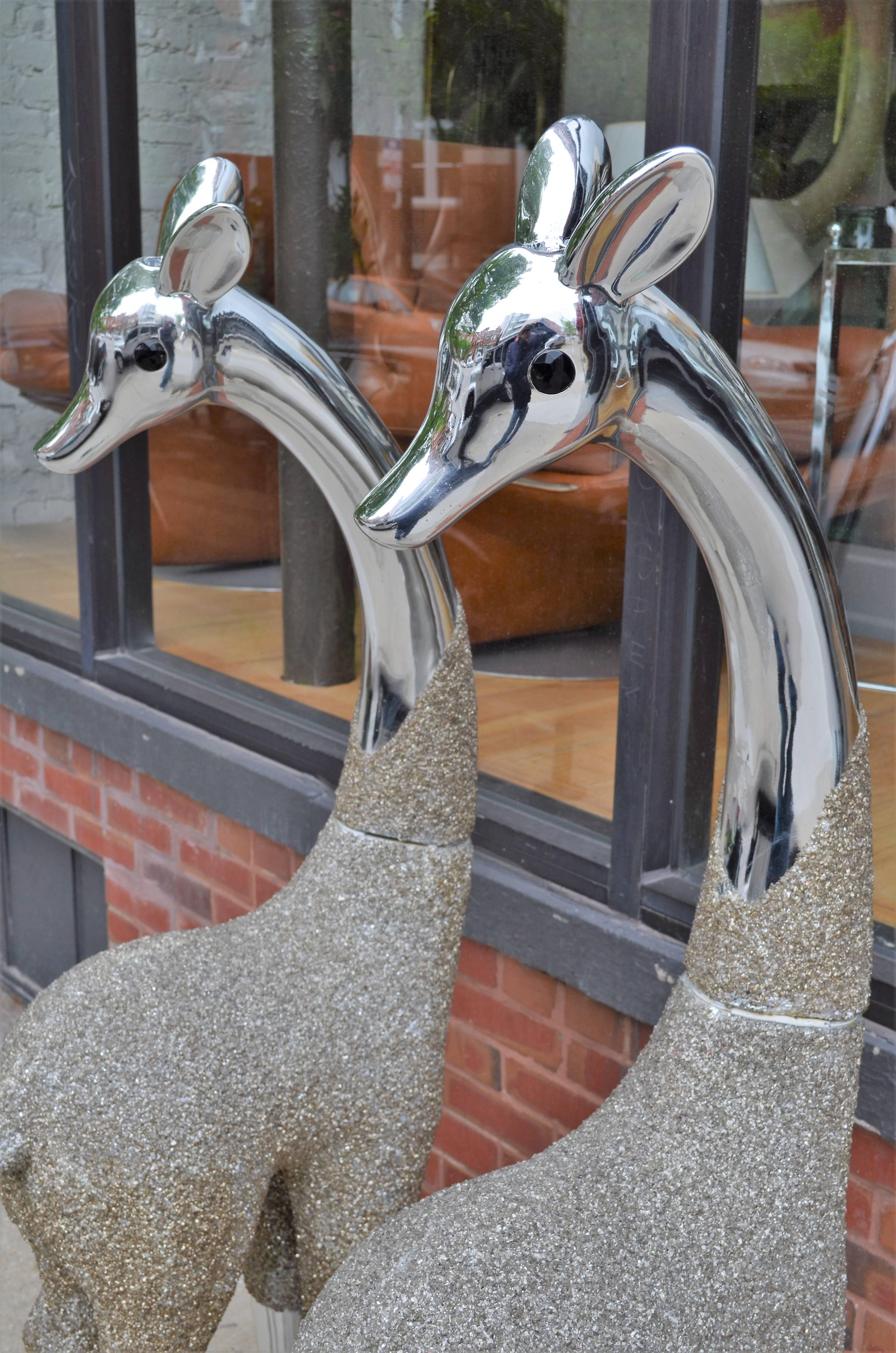 Metallic Giraffes Sculptures In Good Condition In Chicago, IL