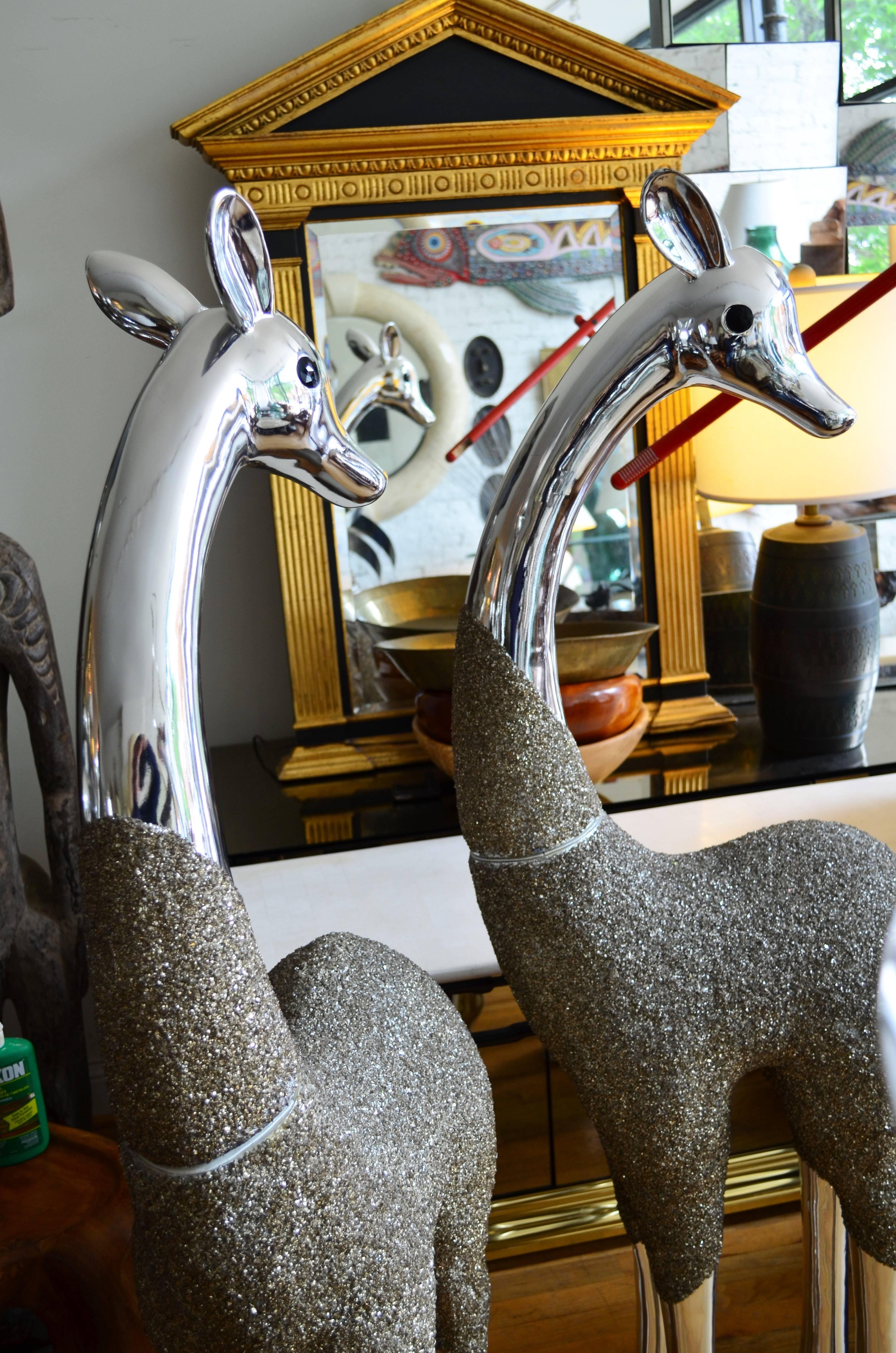 Metallic Giraffes Sculptures 1