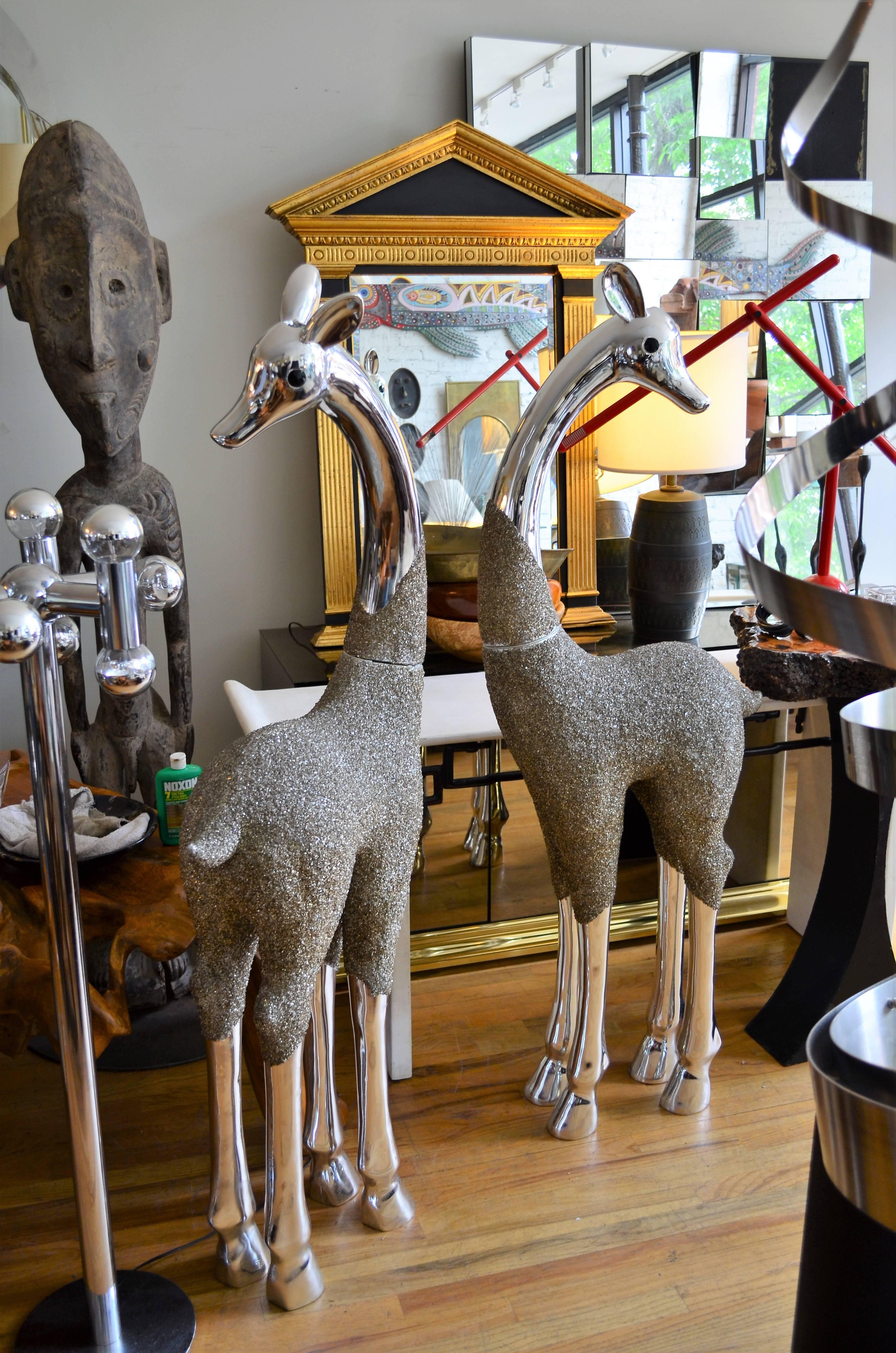 Metallic Giraffes Sculptures 2
