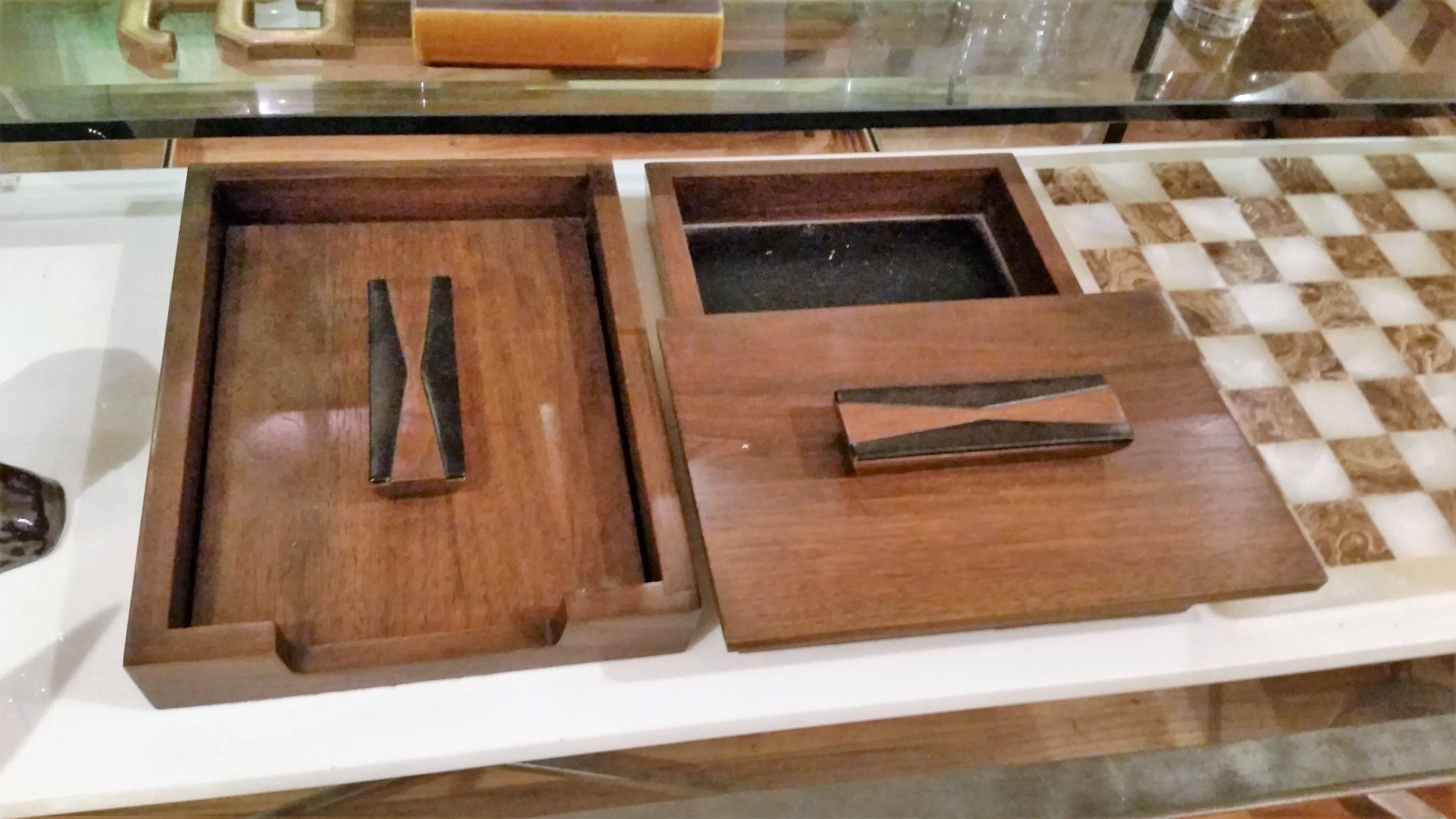 1960s Walnut Desk Set 1