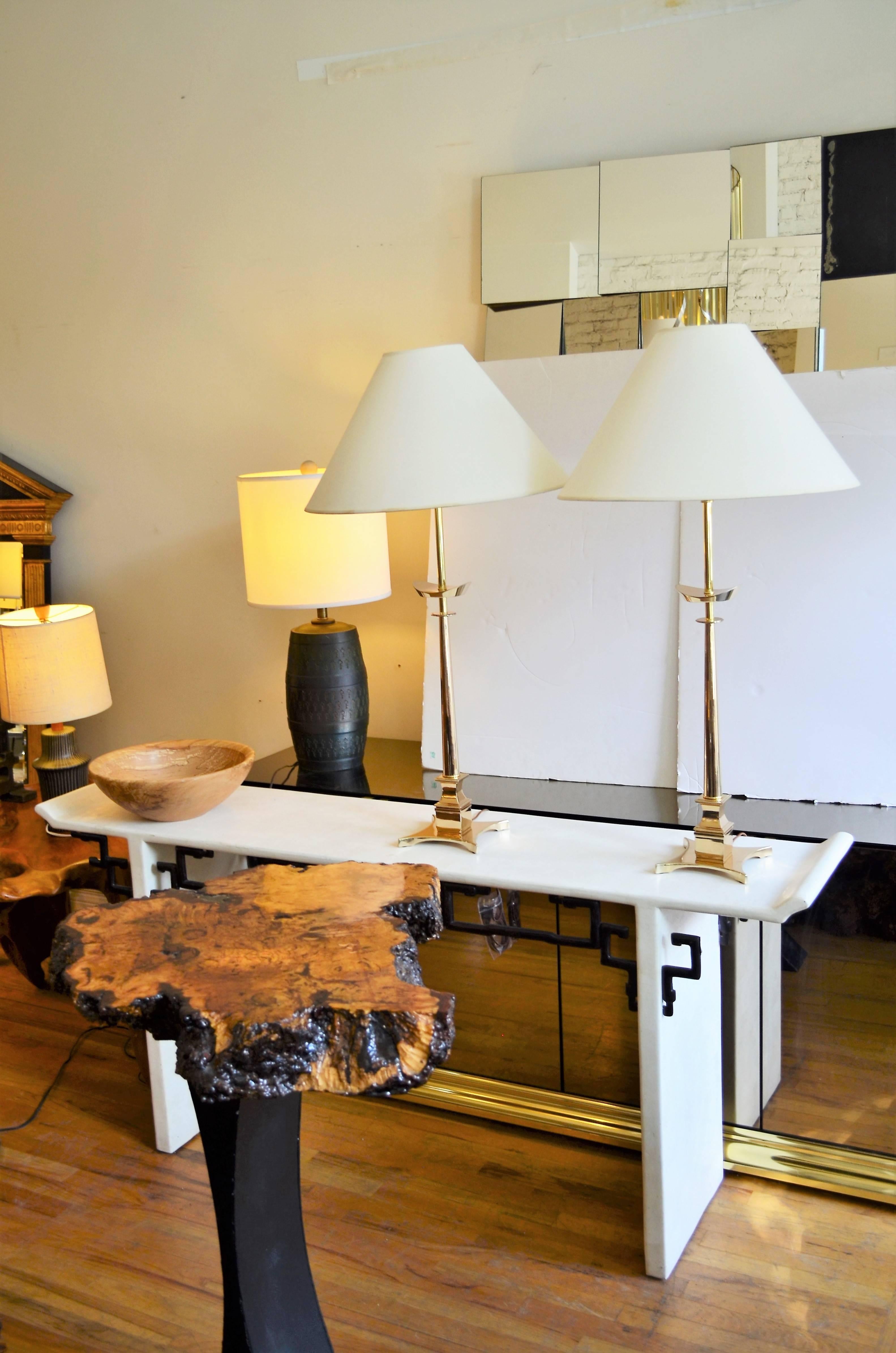Mid-20th Century Brass Table Lamps In The Style of Tommi Parzinger