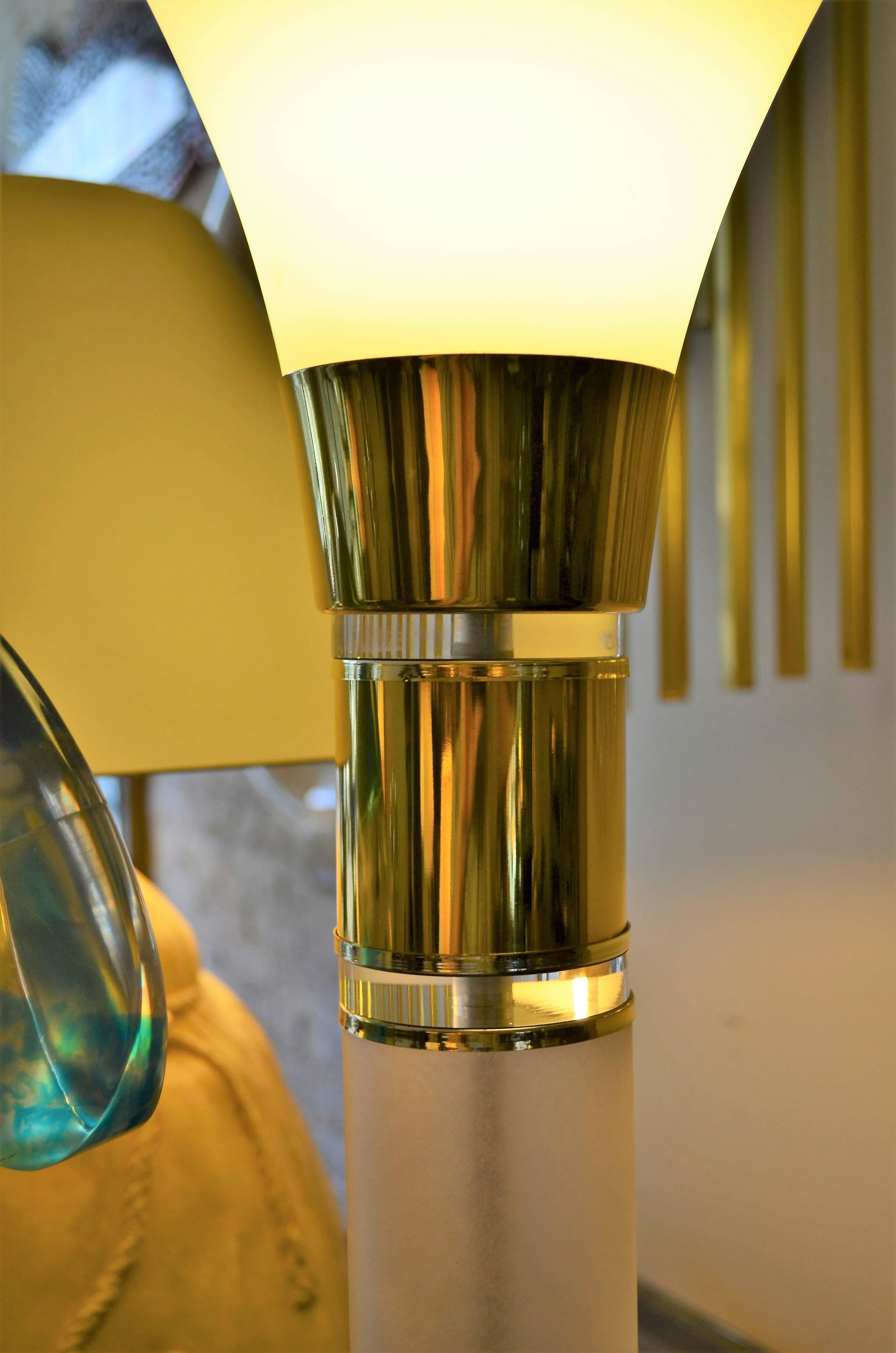 American Brass and Lucite Clearelite Table Lamp by Bauer