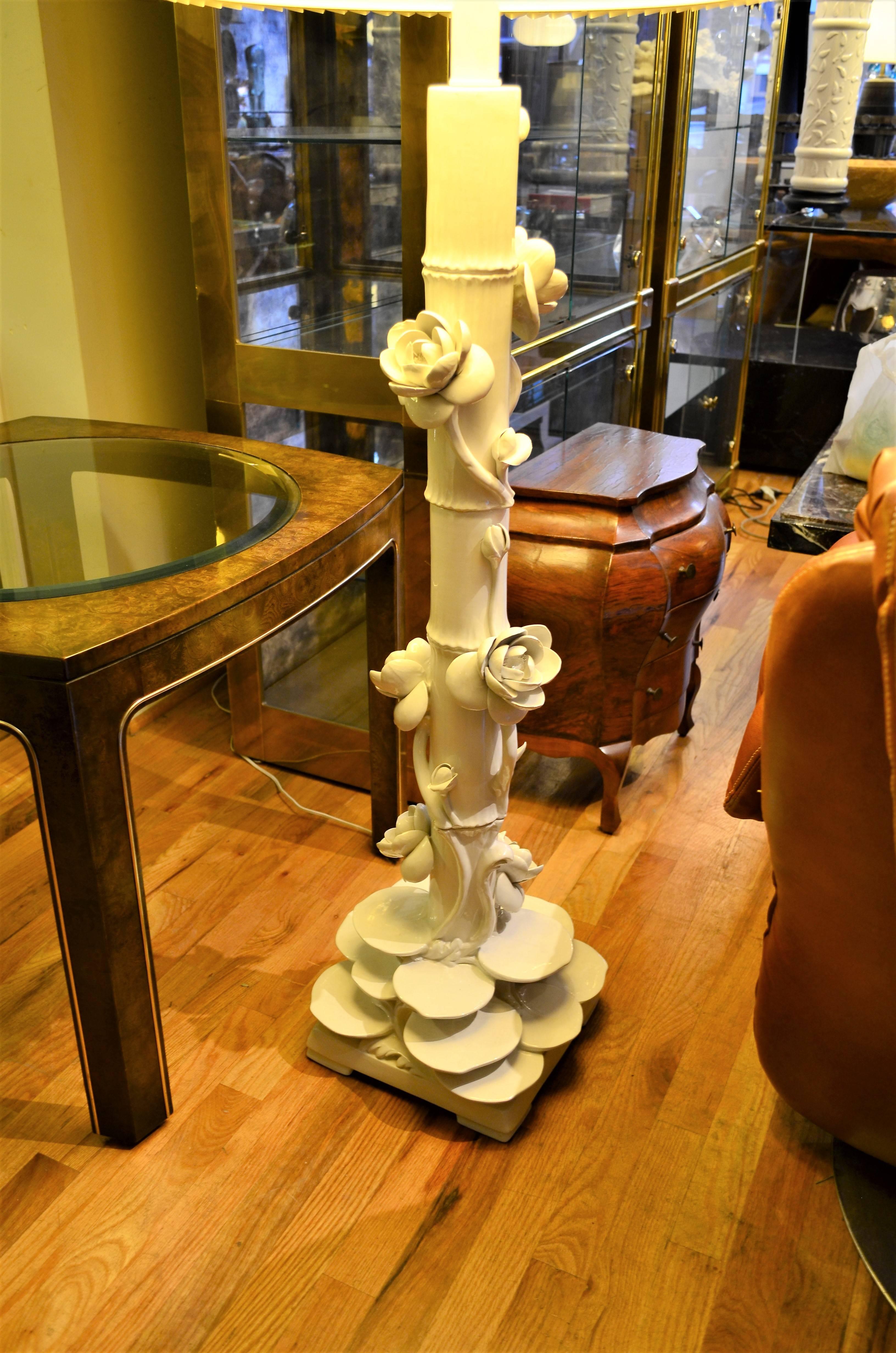 Italian Ceramic Lotus Floor Lamp 2