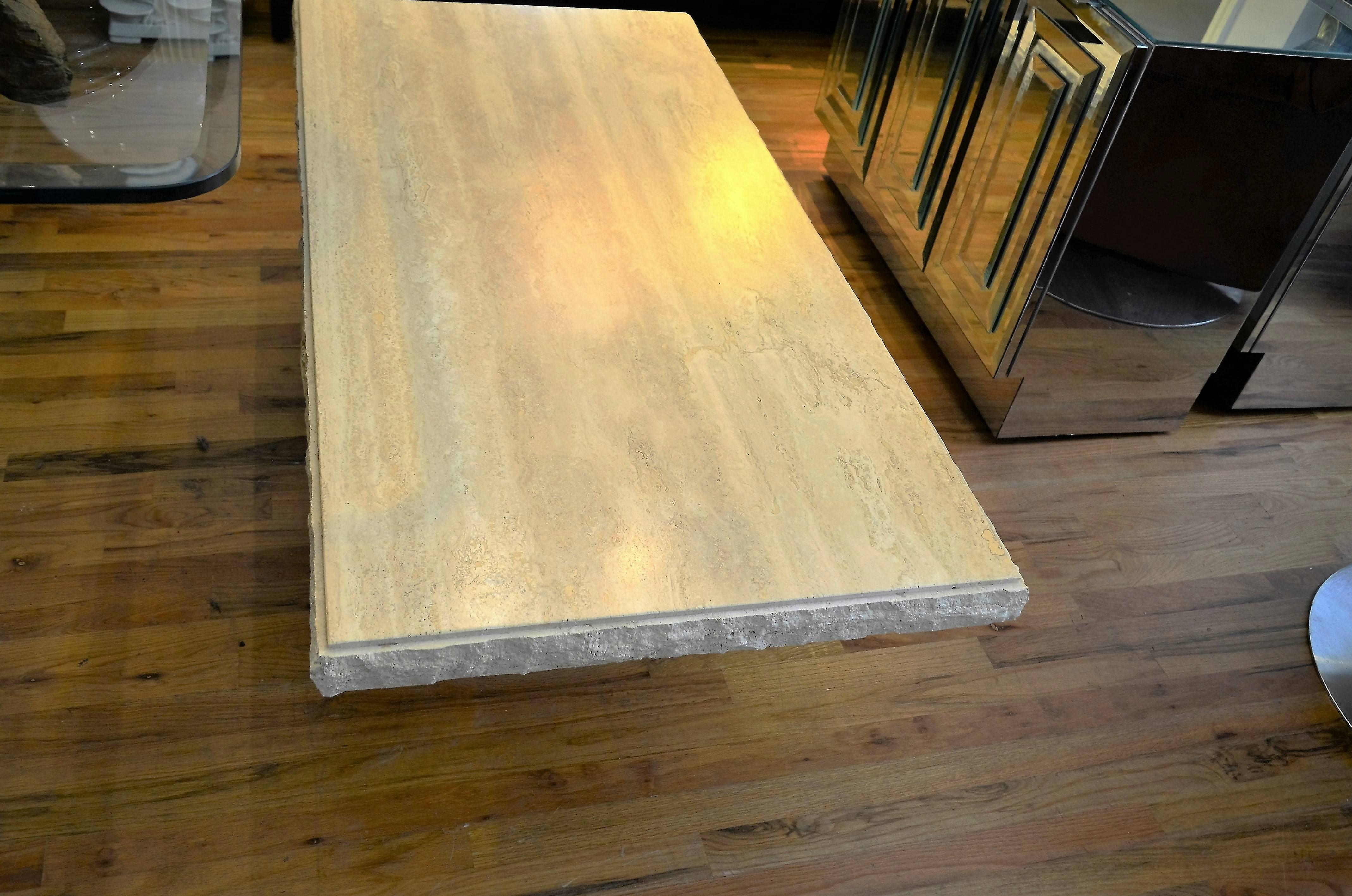 Italian Rectangle Travertine Coffee Table 1
