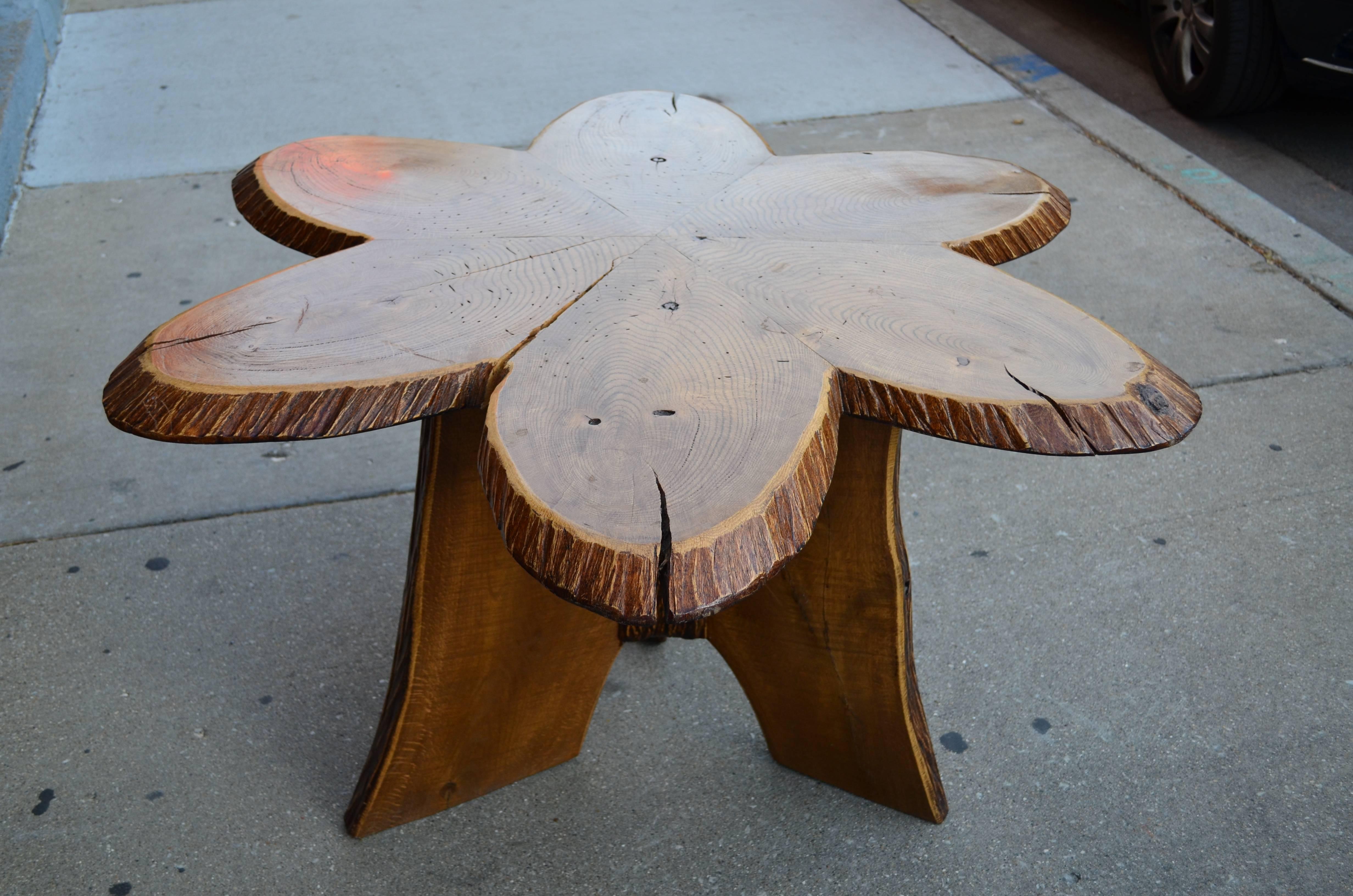 Folk Art Oak Andirondack Table