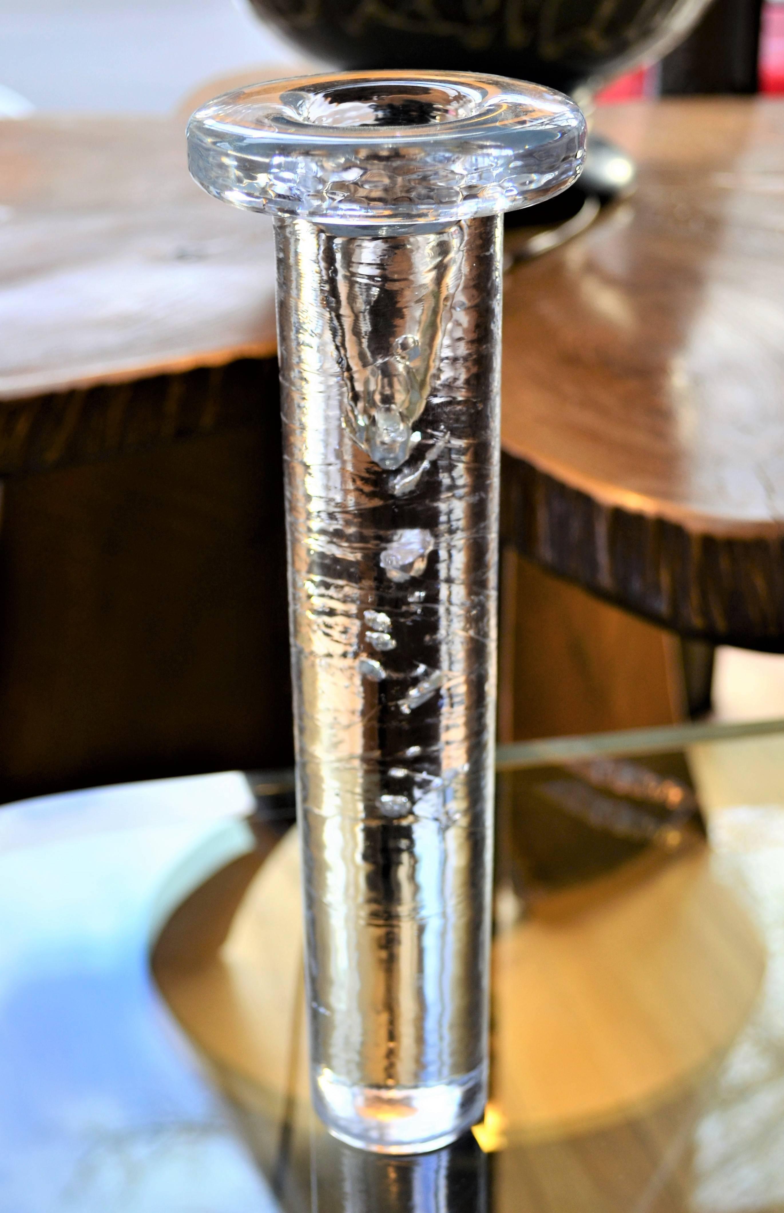 Modern Large Glass Kosta Boda Candleholder For Sale