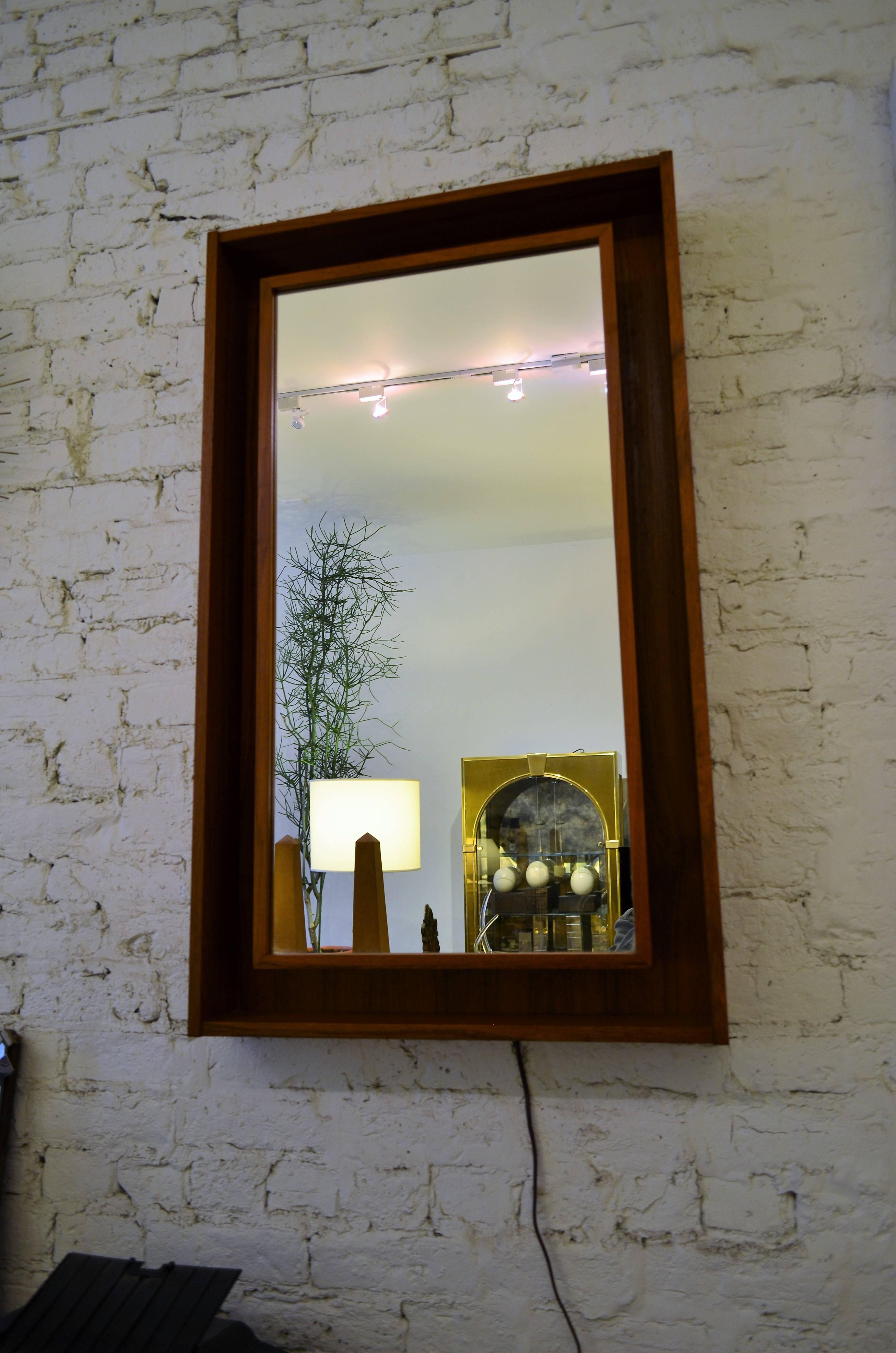 Mid-Century Modern Danish Rectangular Teak  Mirror by Pedersen & Hansen