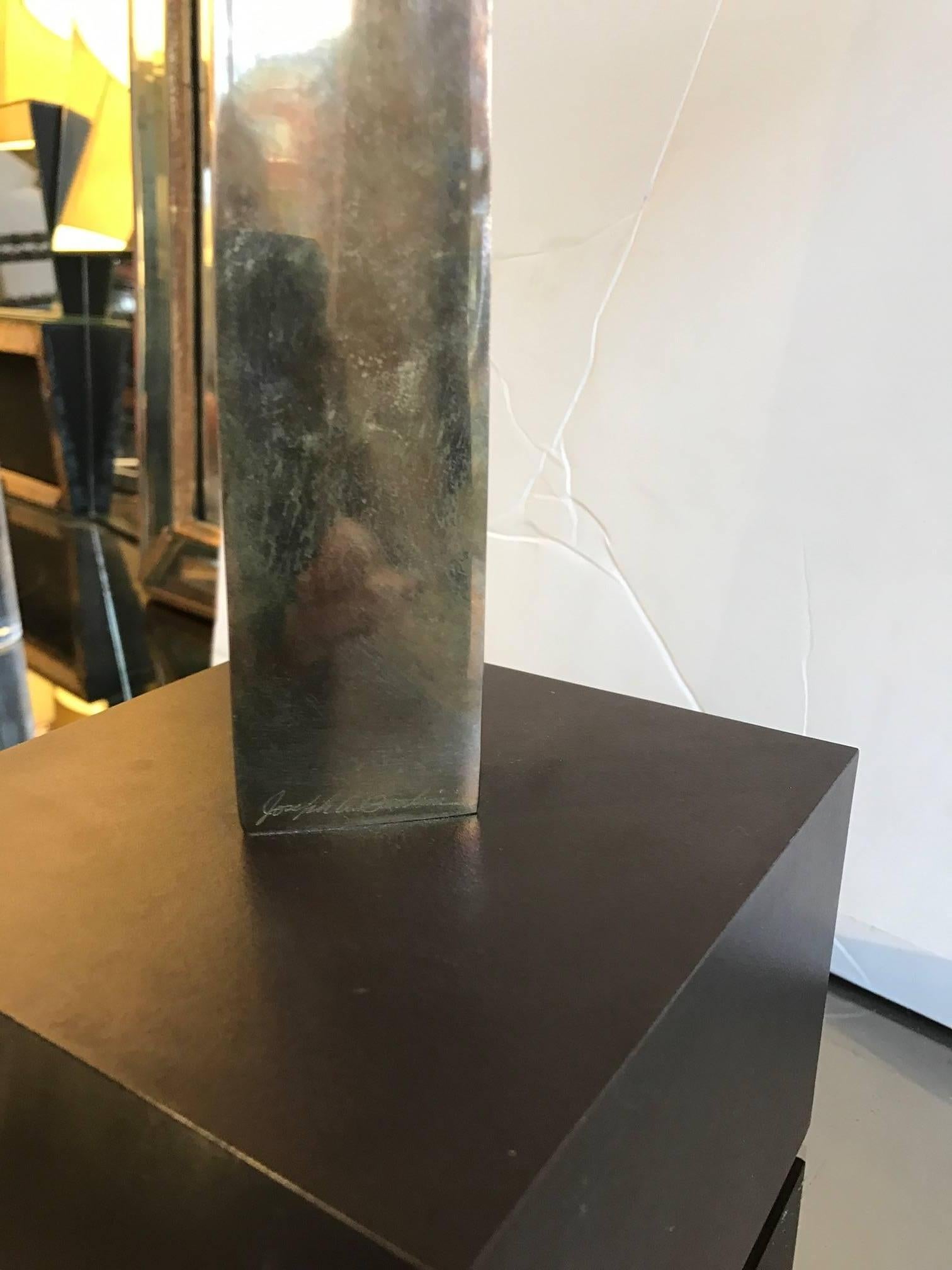 Mid-Century Modern Abstract Bronze Sculpture by Joseph A. Burlini