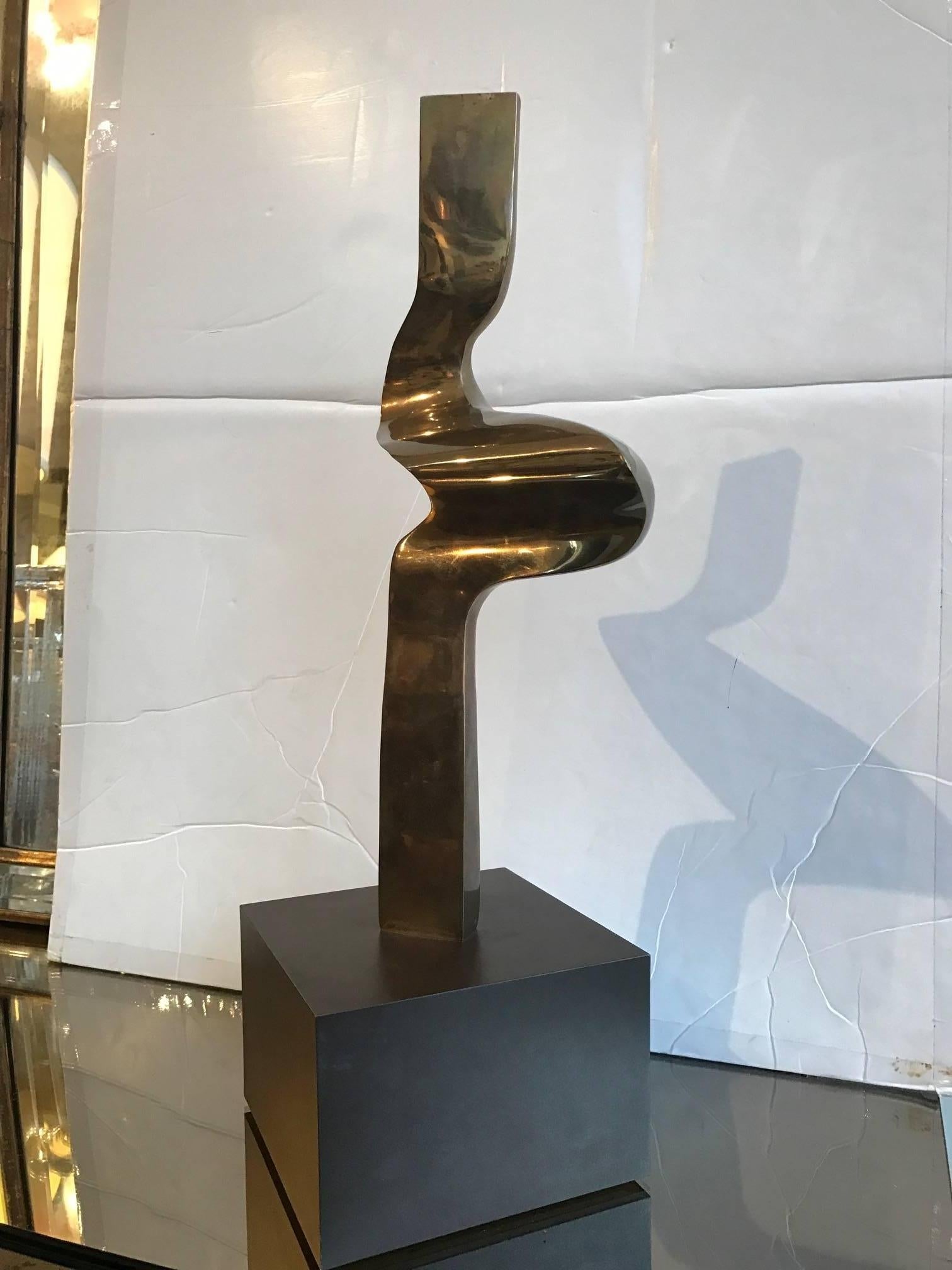 Forged Abstract Bronze Sculpture by Joseph A. Burlini
