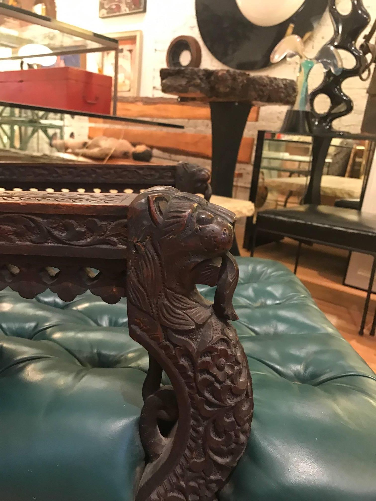 Anglo Indian 19th Century Carved Armchair In Good Condition In Chicago, IL