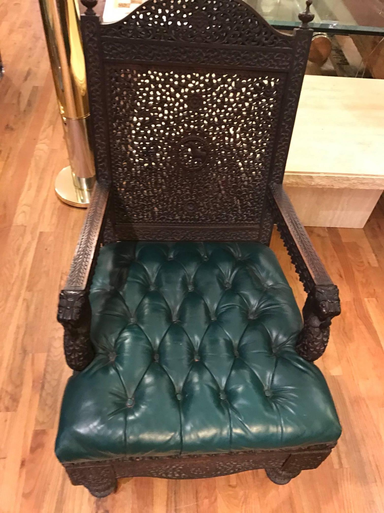 Anglo Indian 19th Century Carved Armchair 5