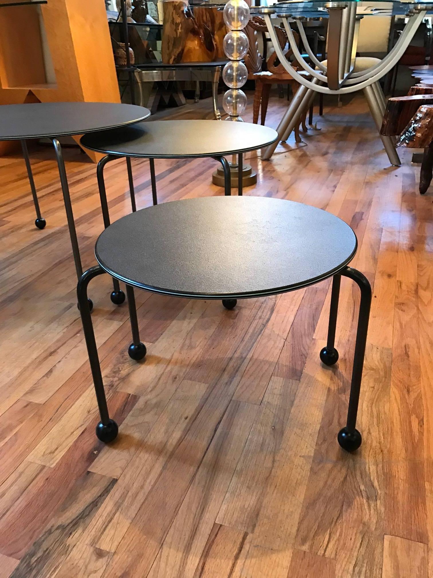 Post-Modern Set of Three Italian Memphis Nesting Tables End Tables