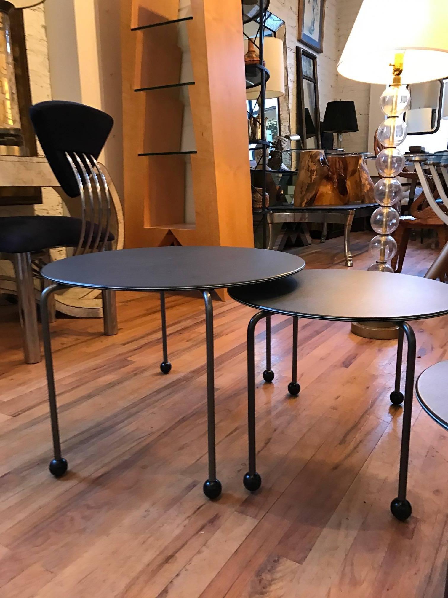 Late 20th Century Set of Three Italian Memphis Nesting Tables End Tables