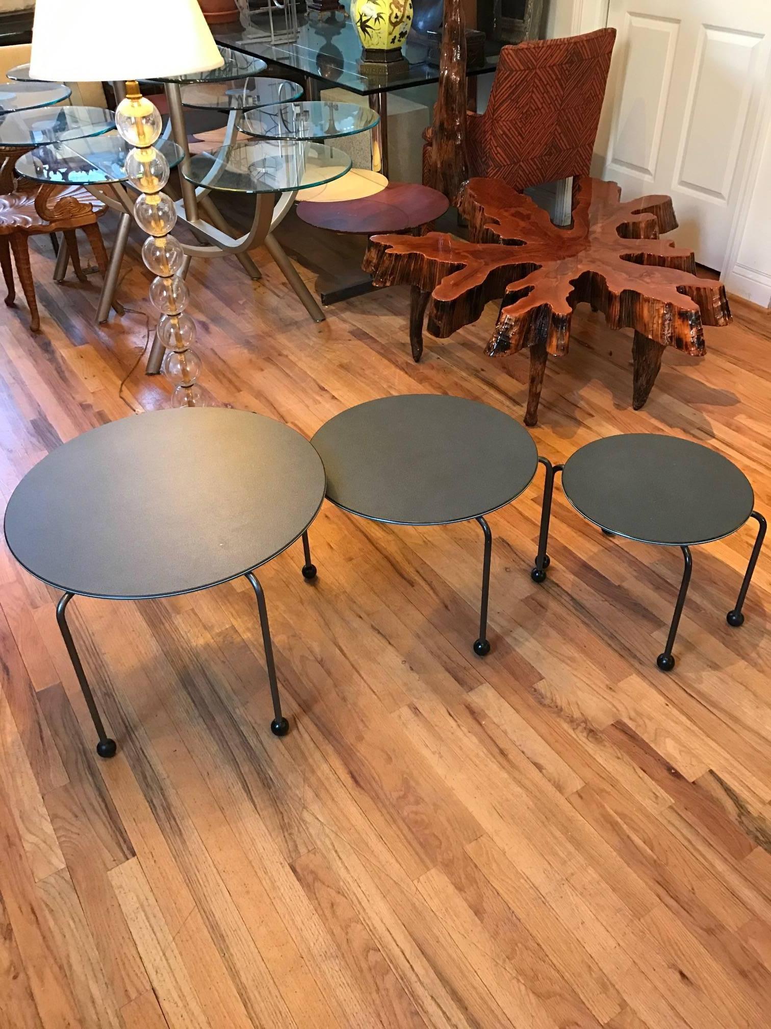 Set of Three Italian Memphis Nesting Tables End Tables 1