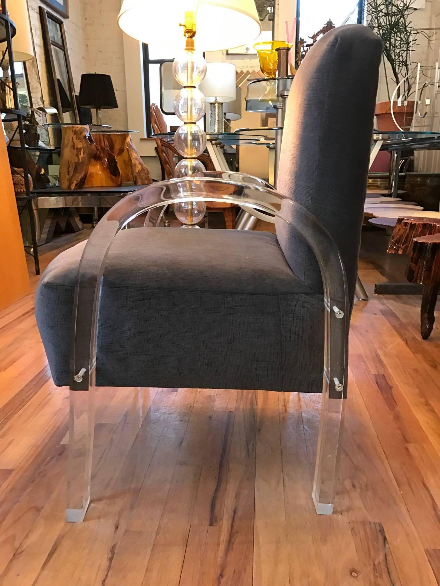  Charles Hollis Jones Lucite club lounge chair from the Arched Line Collection.