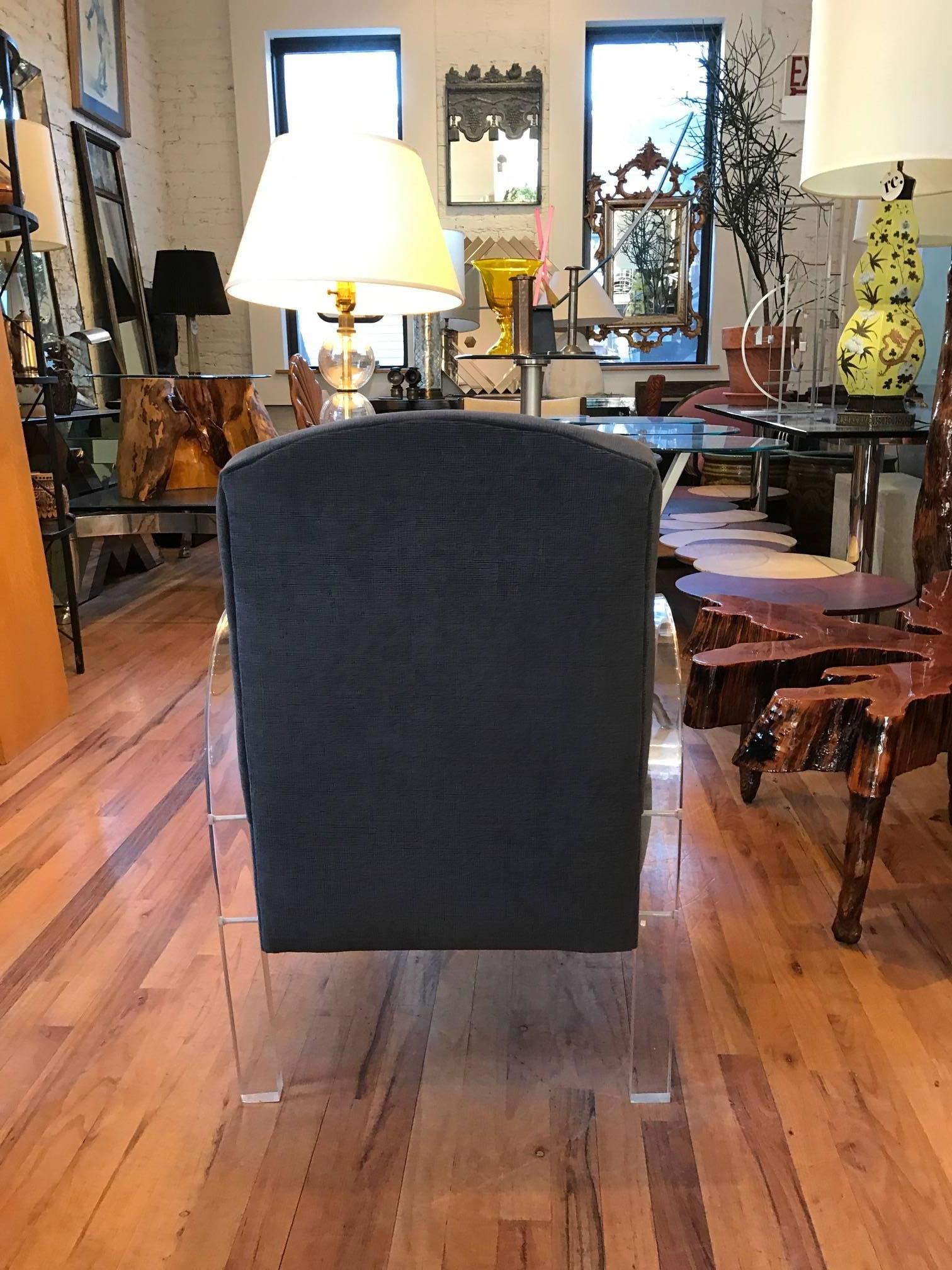 Charles Hollis Jones Lucite Waterfall Armchair In Good Condition In Chicago, IL