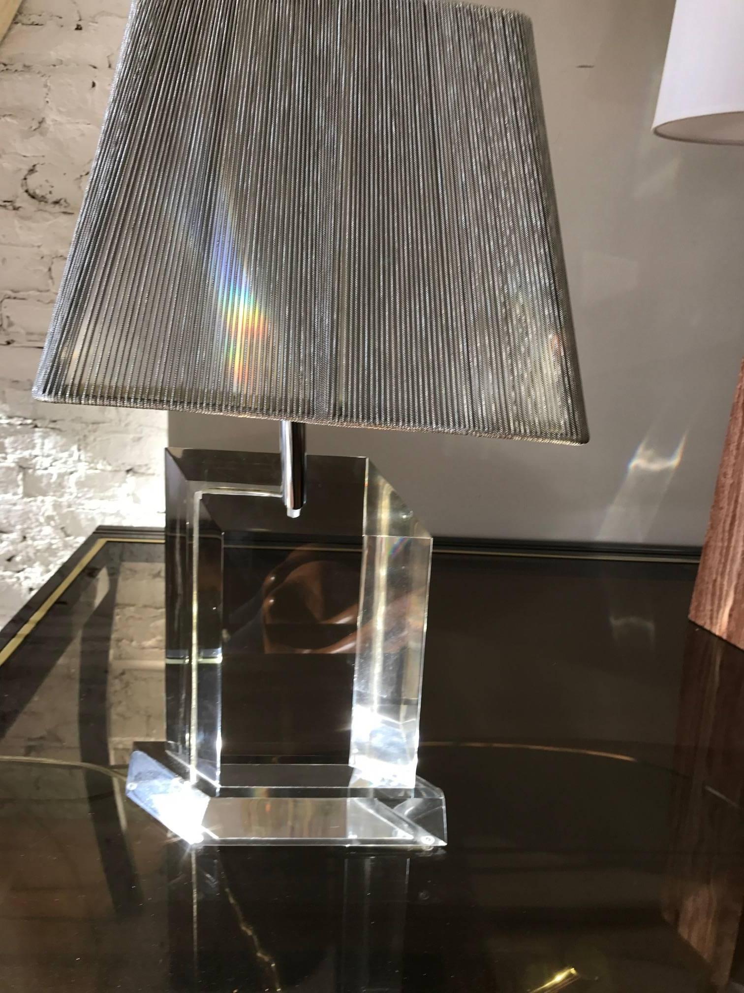 American Lucite Lamp by Les Prismatiques 