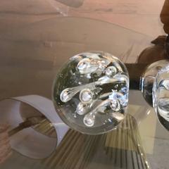 Pair of Large Murano Clear Glass Bookends Decorative Objects