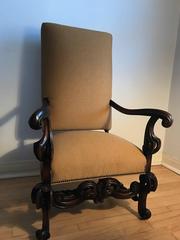 Louis XIII Style Fauteuils 19th Century Throne Armchair