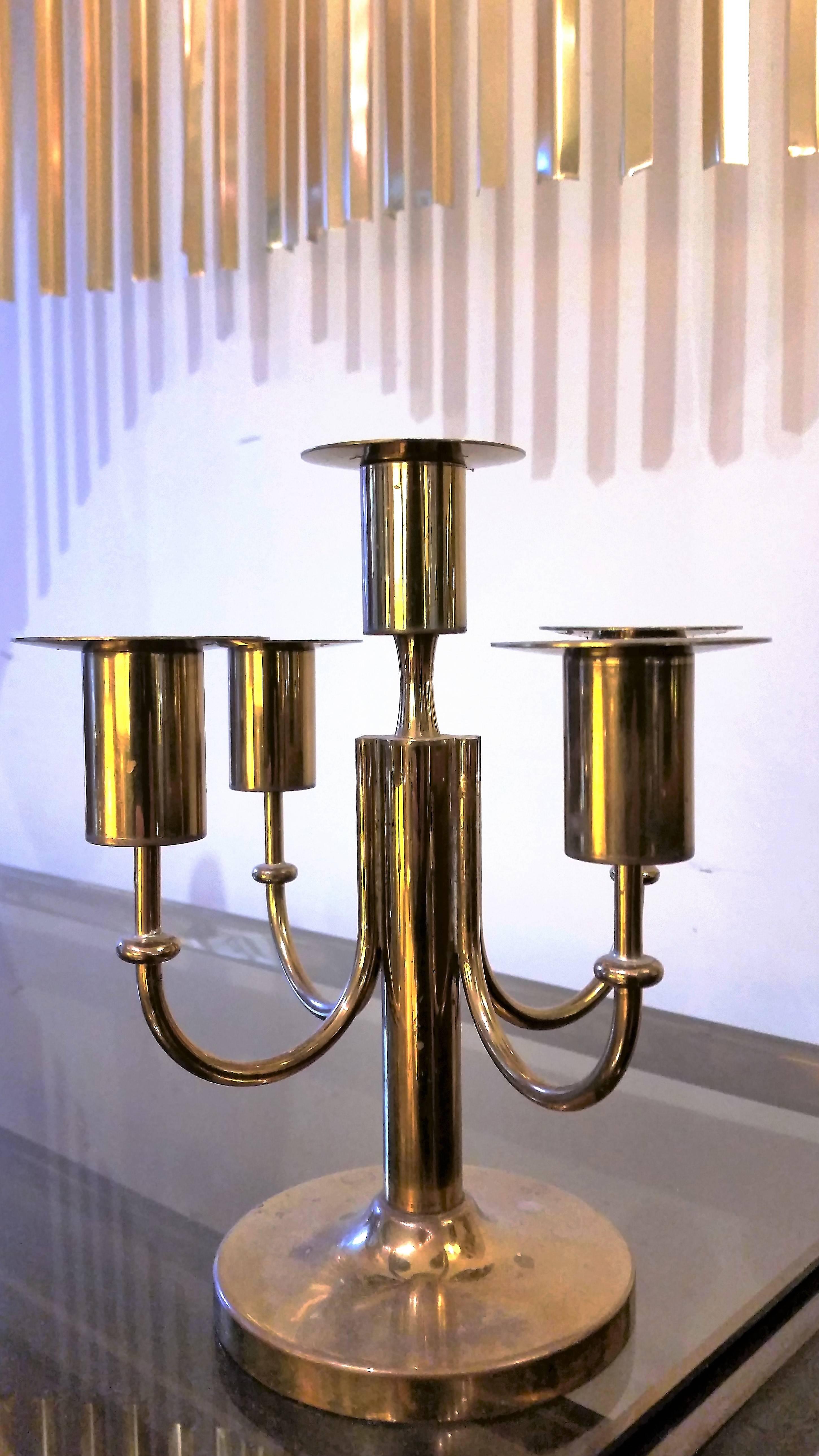 Mid-Century Modern Tommi Parzinger Brass Candelabrum