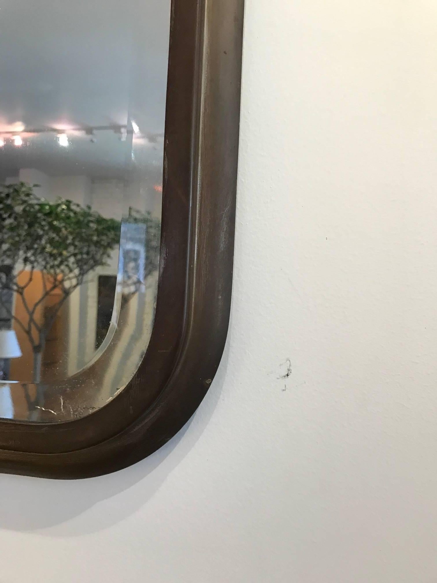 Beveled Mirror with Brass Frame 1