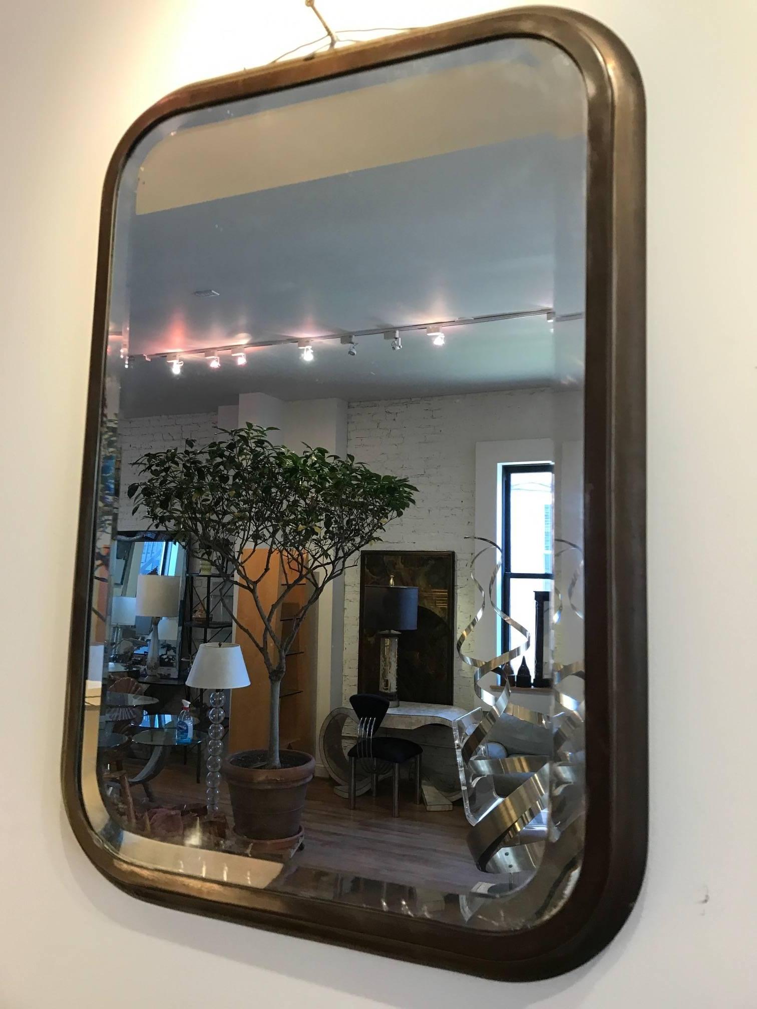 Beveled Mirror with Brass Frame 2
