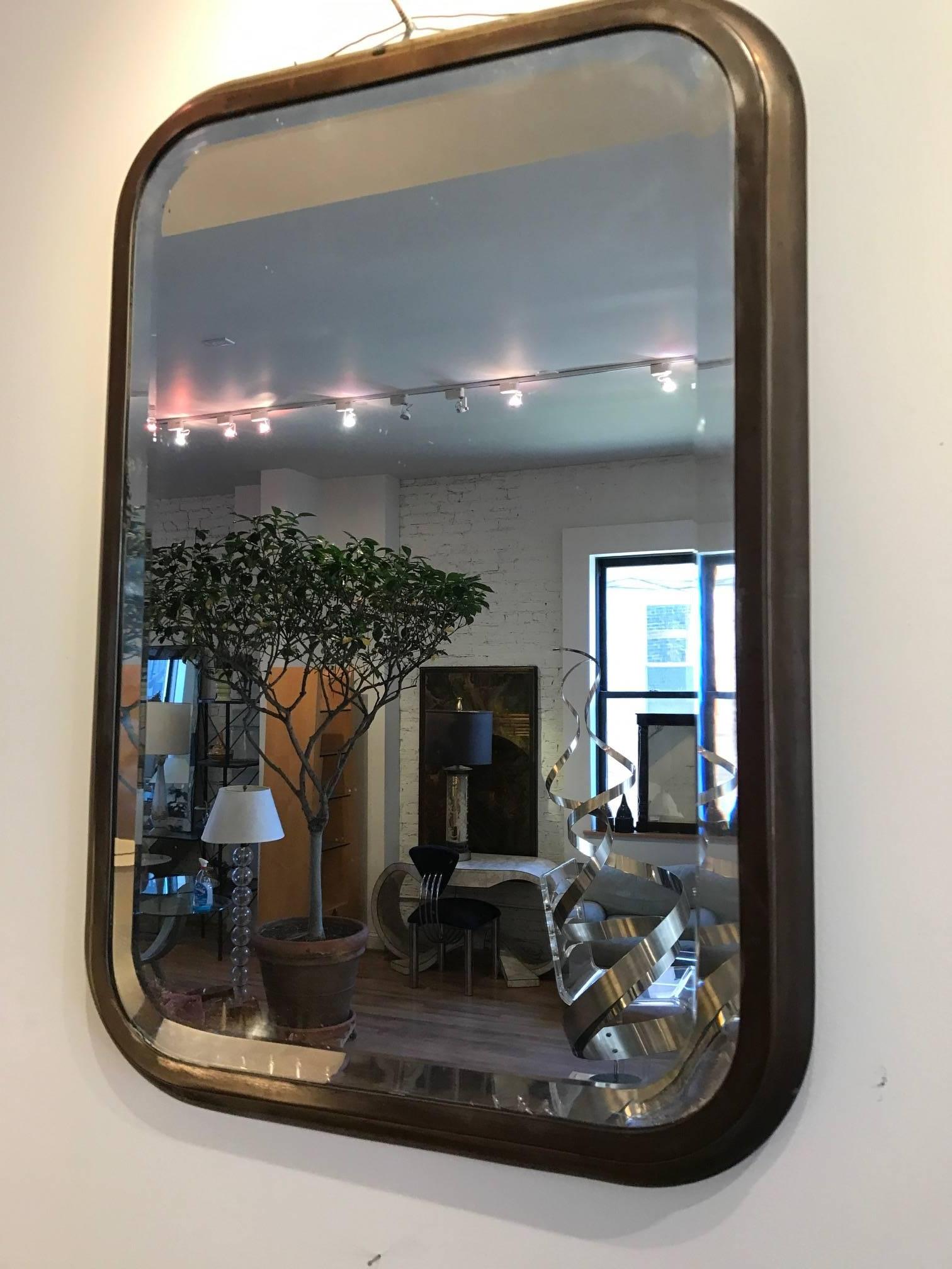 Beveled Mirror with Brass Frame 3
