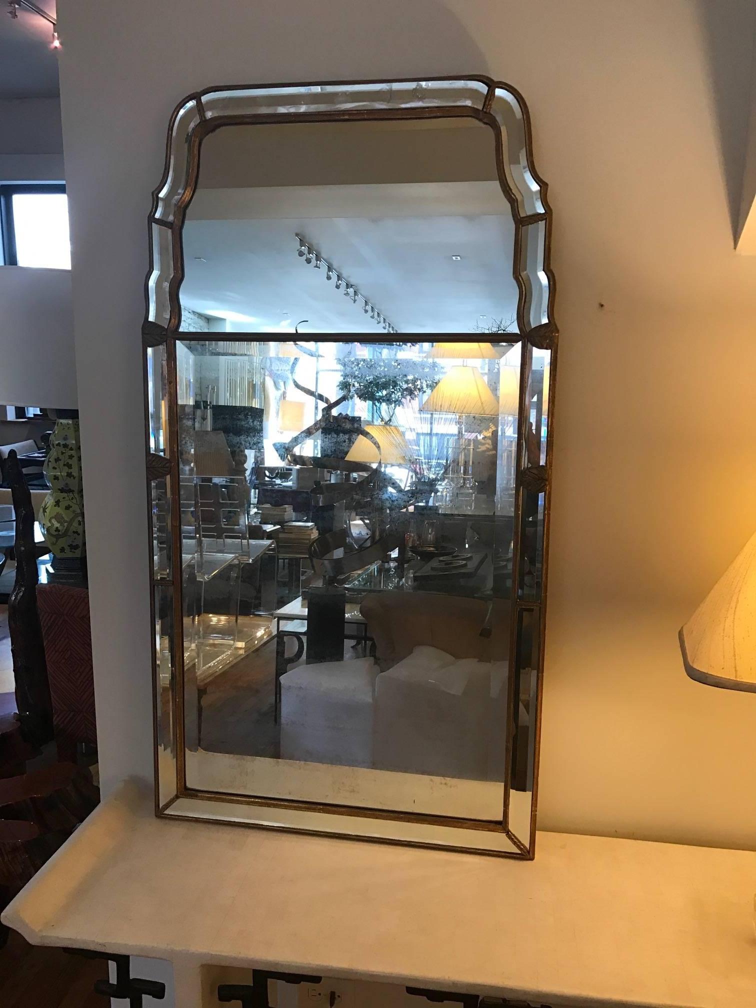 Queen Anne Style Beveled Giltwood Mirror by Mirror Fair 2