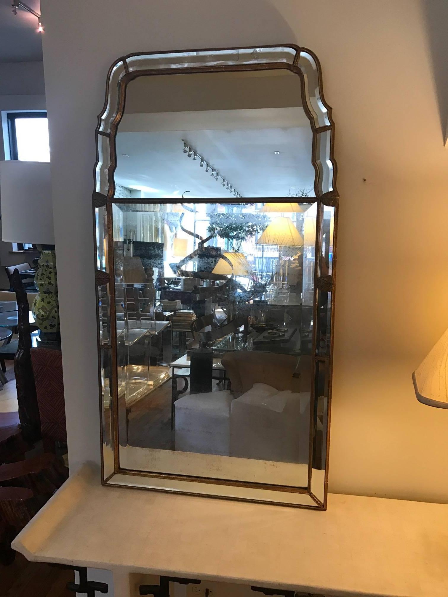 Queen Anne Style Beveled Giltwood Mirror by Mirror Fair 3