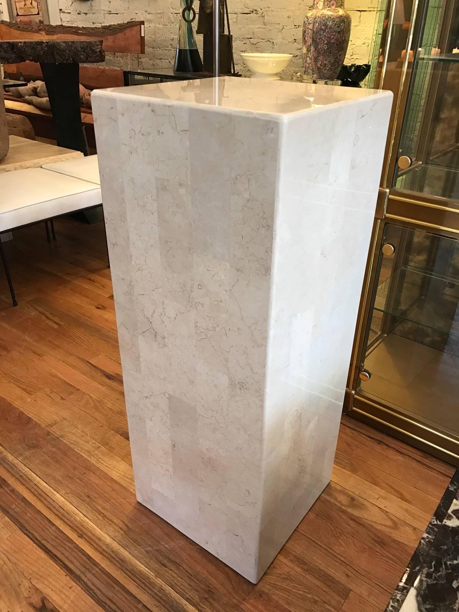 Tessellated Stone Large Pedestal in the Manner of Karl Springer 3