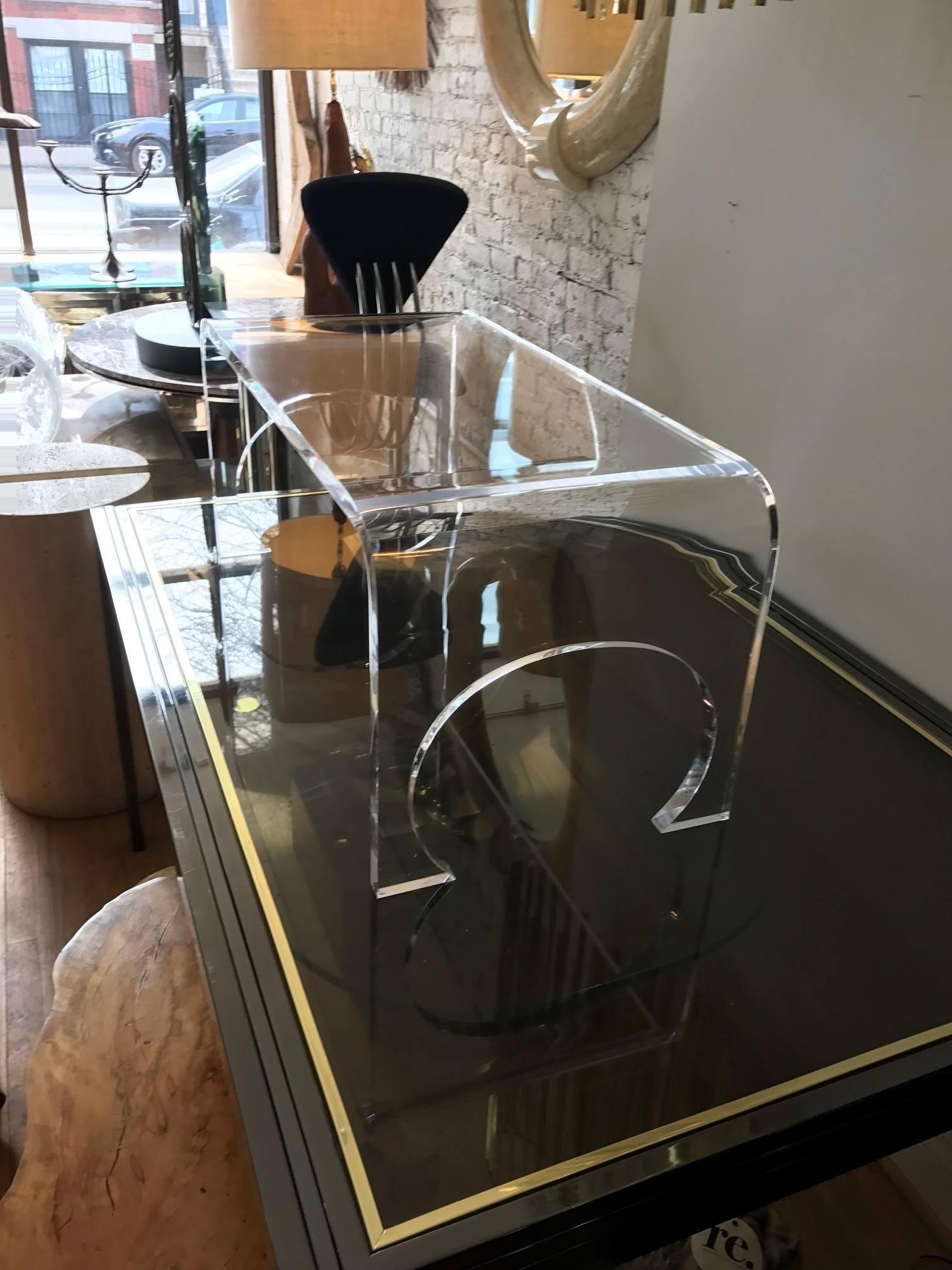 Lucite Waterfall Coffee Table in the Manner of Charles Hollis Jones 3