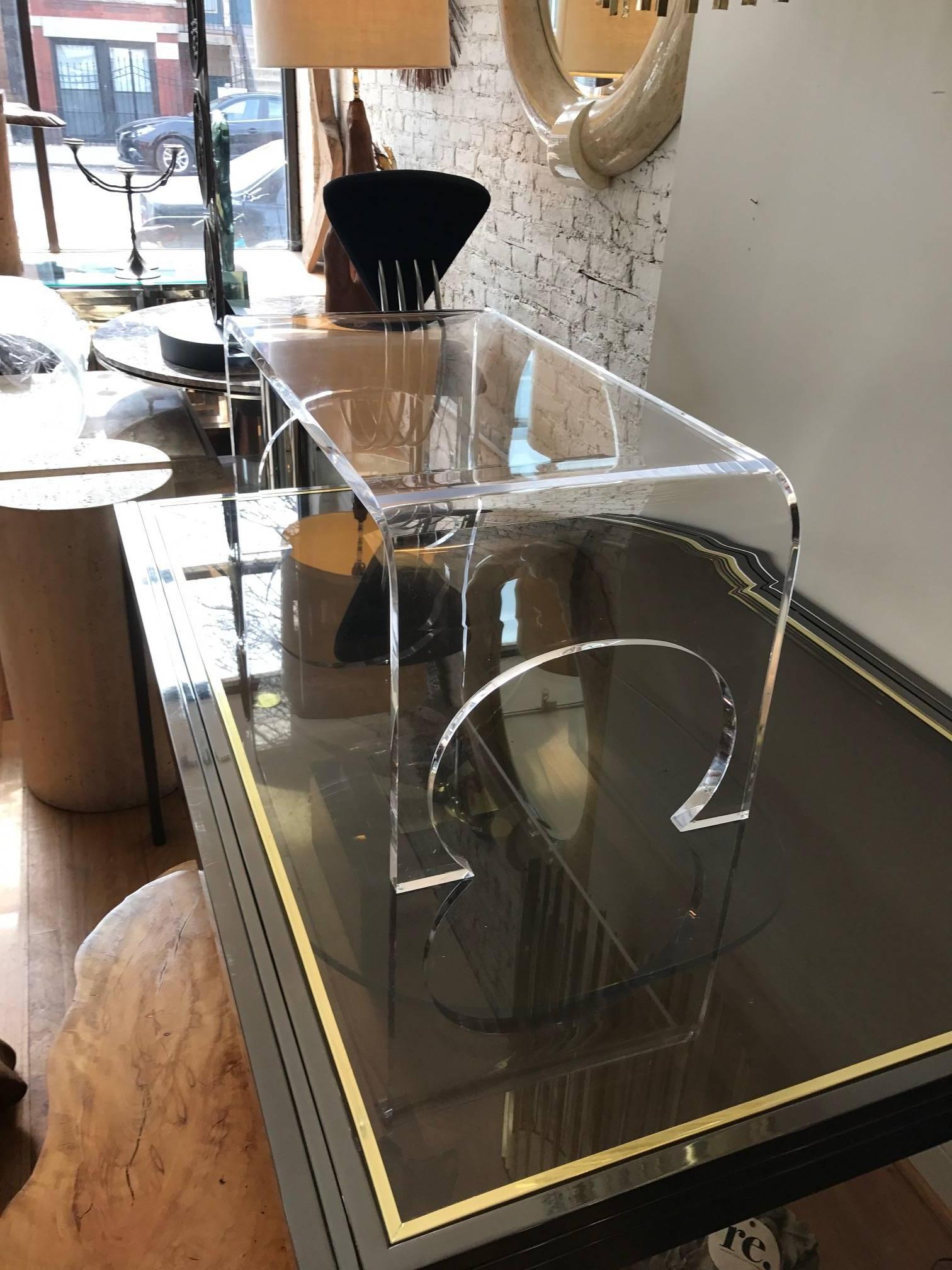 Lucite Waterfall Coffee Table in the Manner of Charles Hollis Jones 4