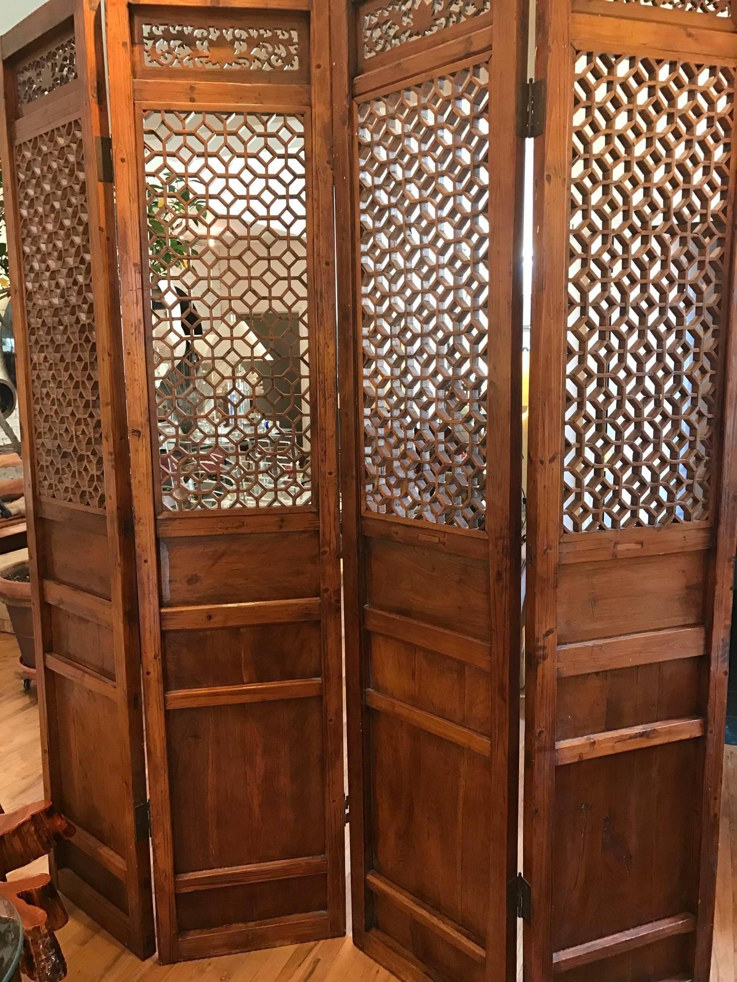 Set of Four Elmwood Chinese Screens 2